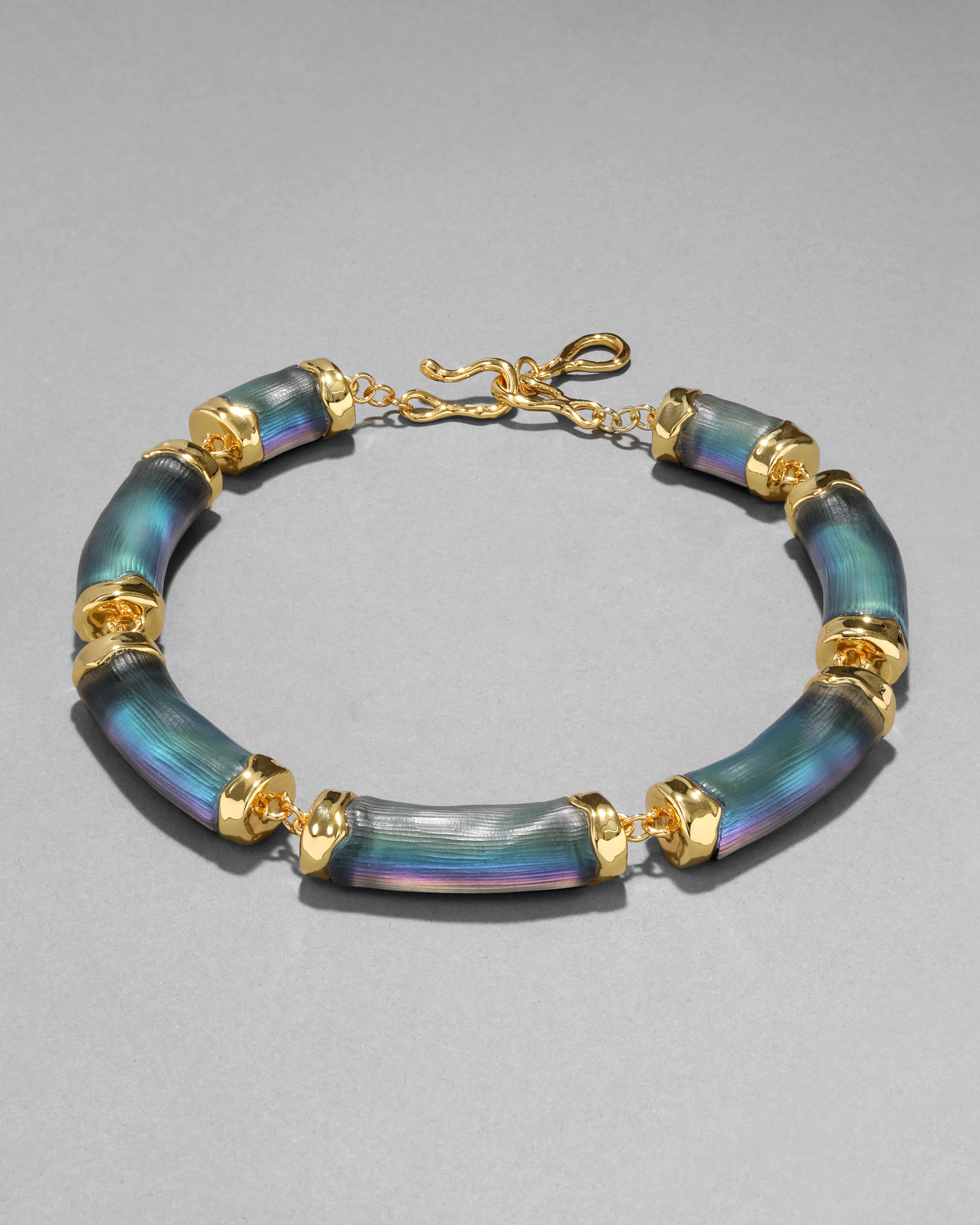 Lucite Pillow Link Necklace- Black Beetle sold by Alexis Bittar product image thumbnail 4