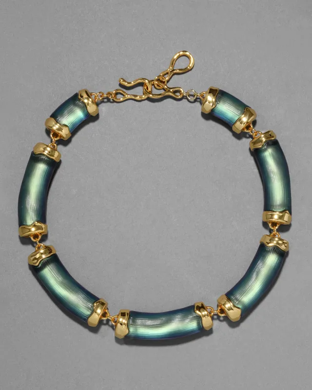 Lucite Pillow Link Necklace- Black Beetle sold by Alexis Bittar