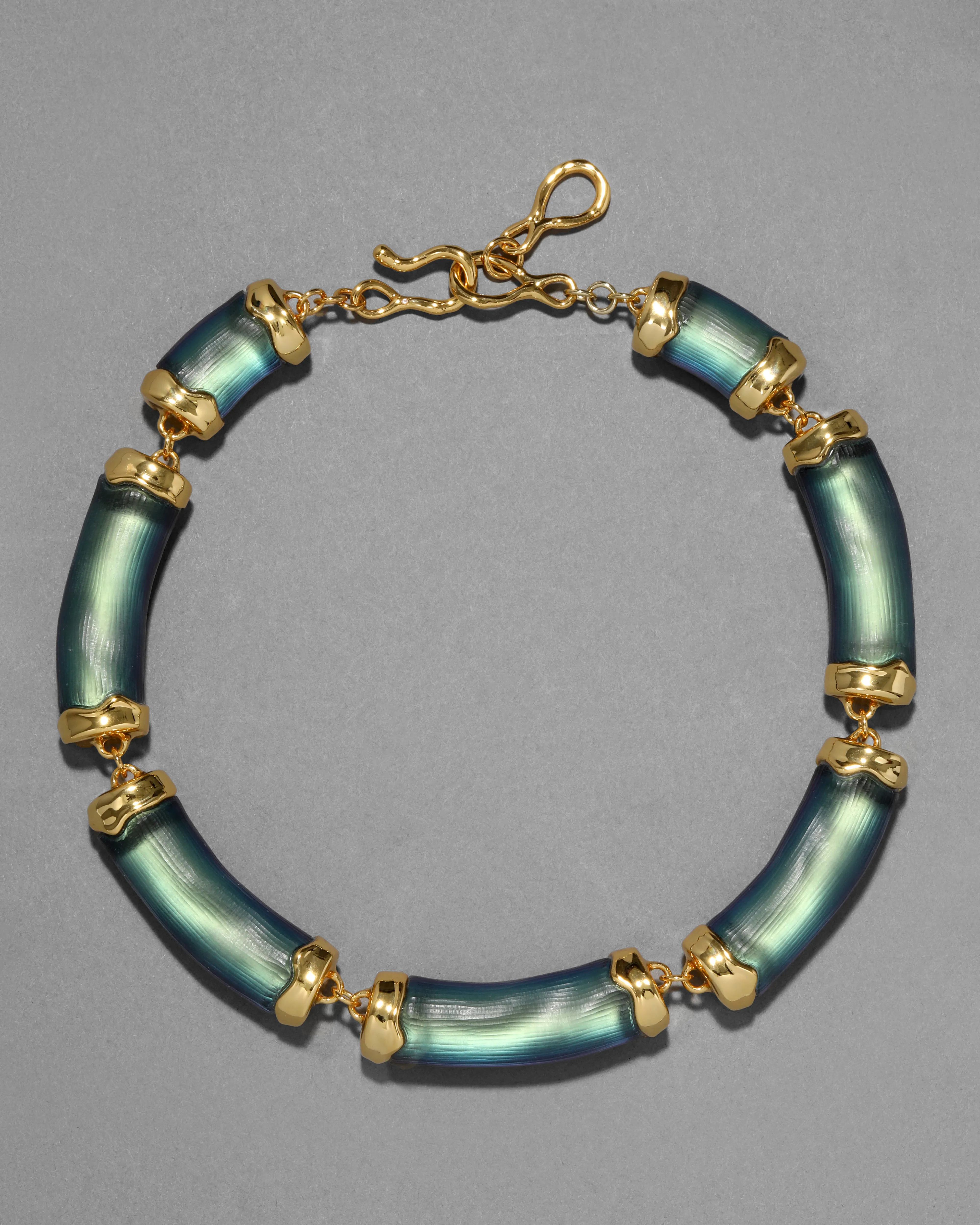 Lucite Pillow Link Necklace- Black Beetle sold by Alexis Bittar