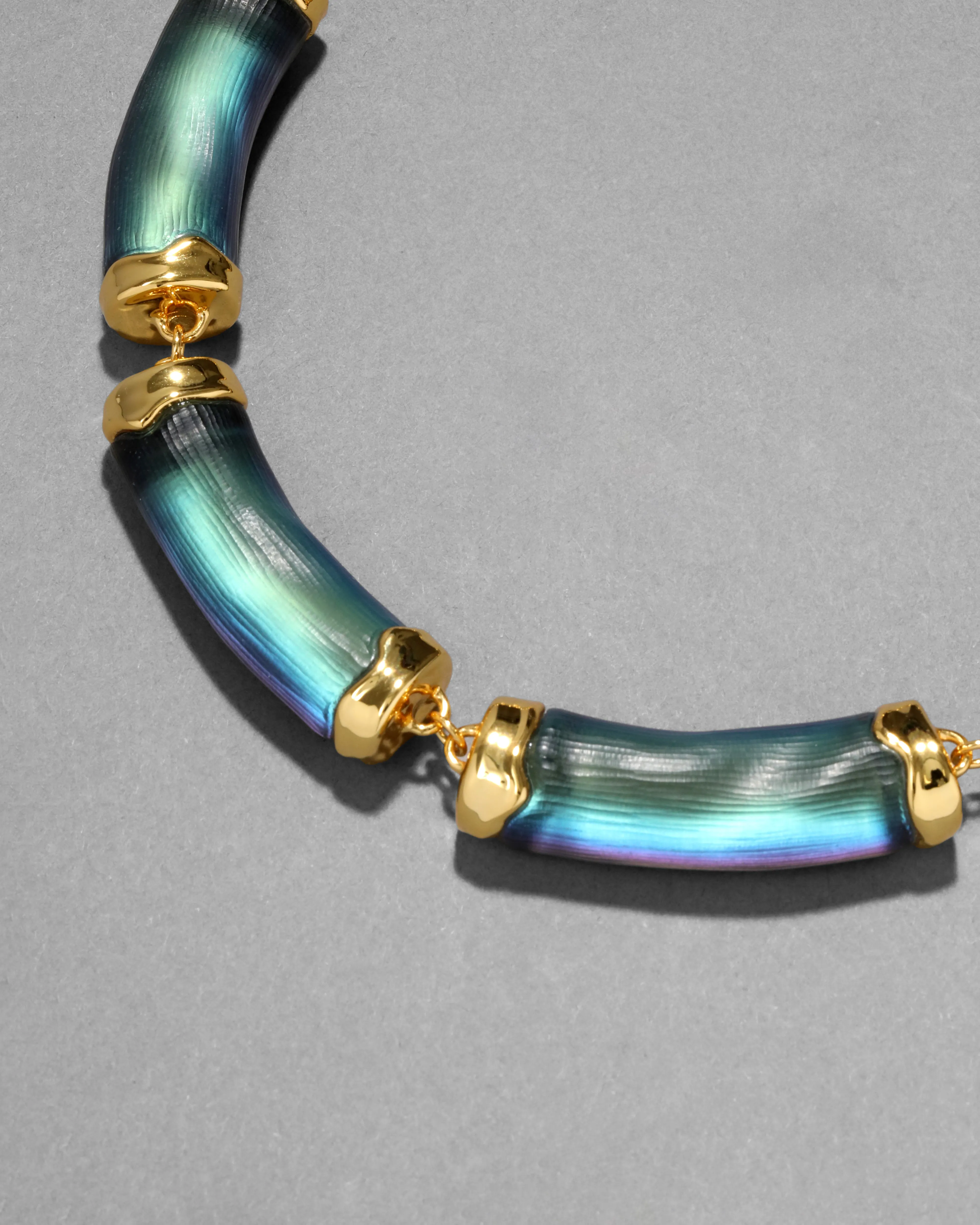 Lucite Pillow Link Necklace- Black Beetle sold by Alexis Bittar product image thumbnail 3