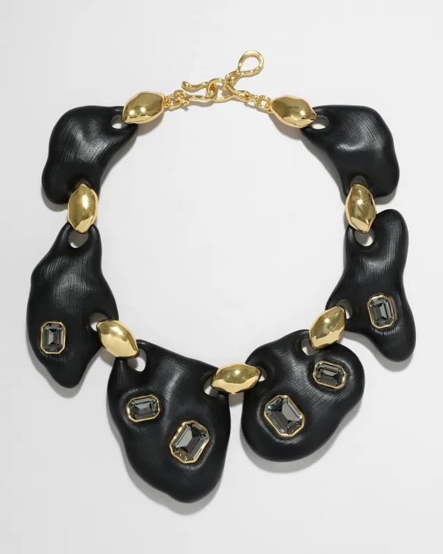 Lucite Jeweled Pebble Necklace- Black sold by Alexis Bittar