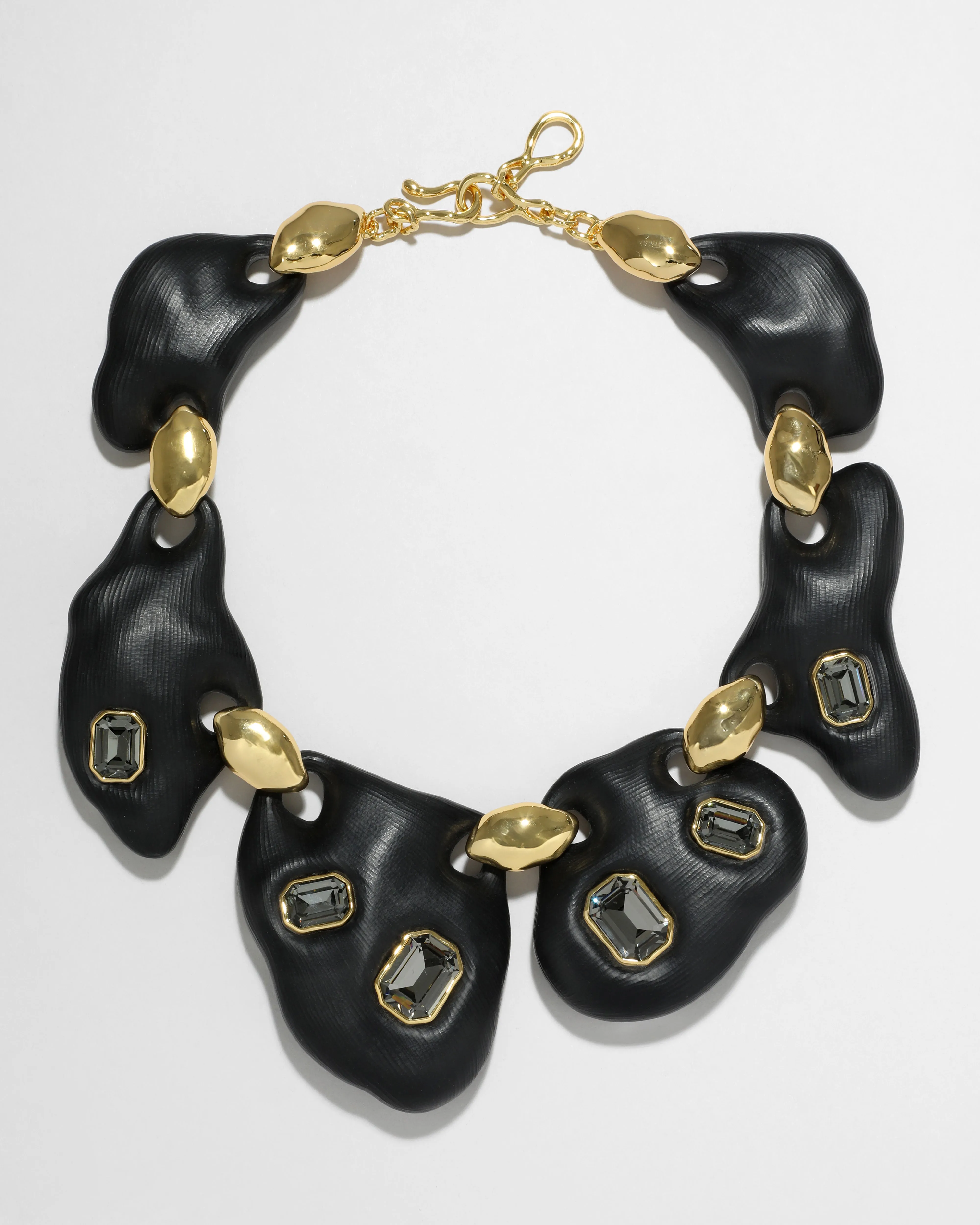 Lucite Jeweled Pebble Necklace- Black sold by Alexis Bittar