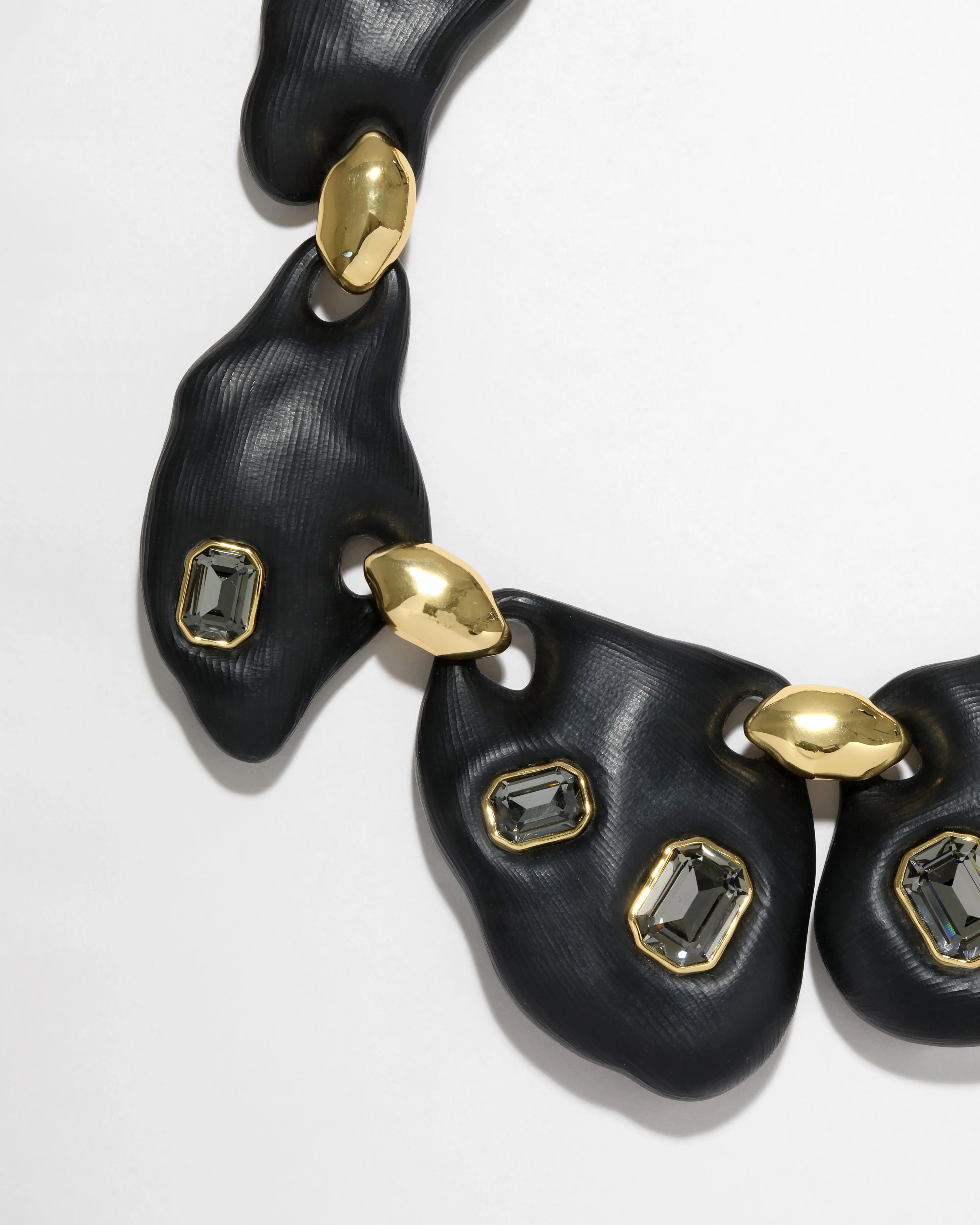 Lucite Jeweled Pebble Necklace- Black sold by Alexis Bittar product image thumbnail 3