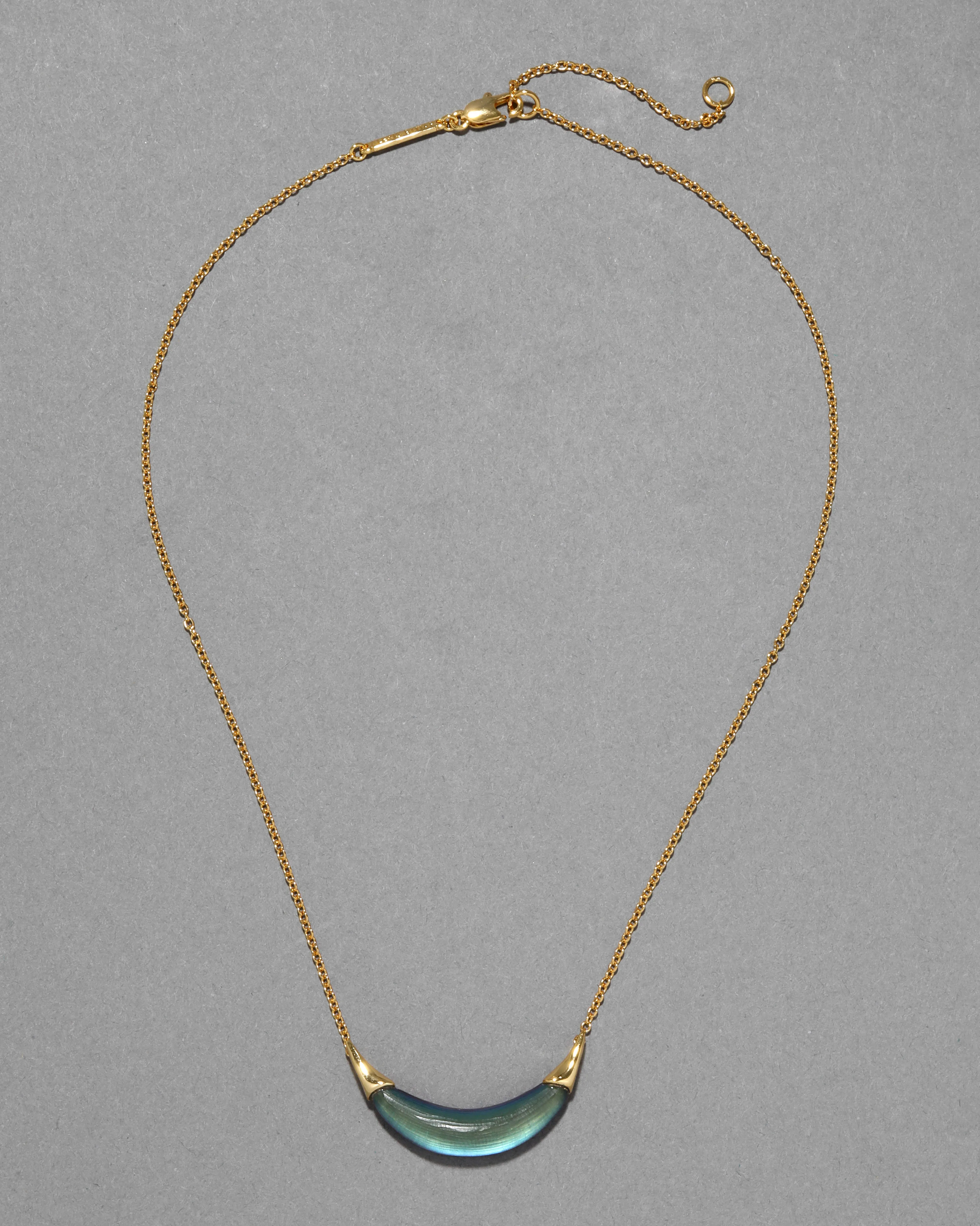 Gold Capped Crescent Lucite Necklace- Black Beetle sold by Alexis Bittar product image thumbnail 3