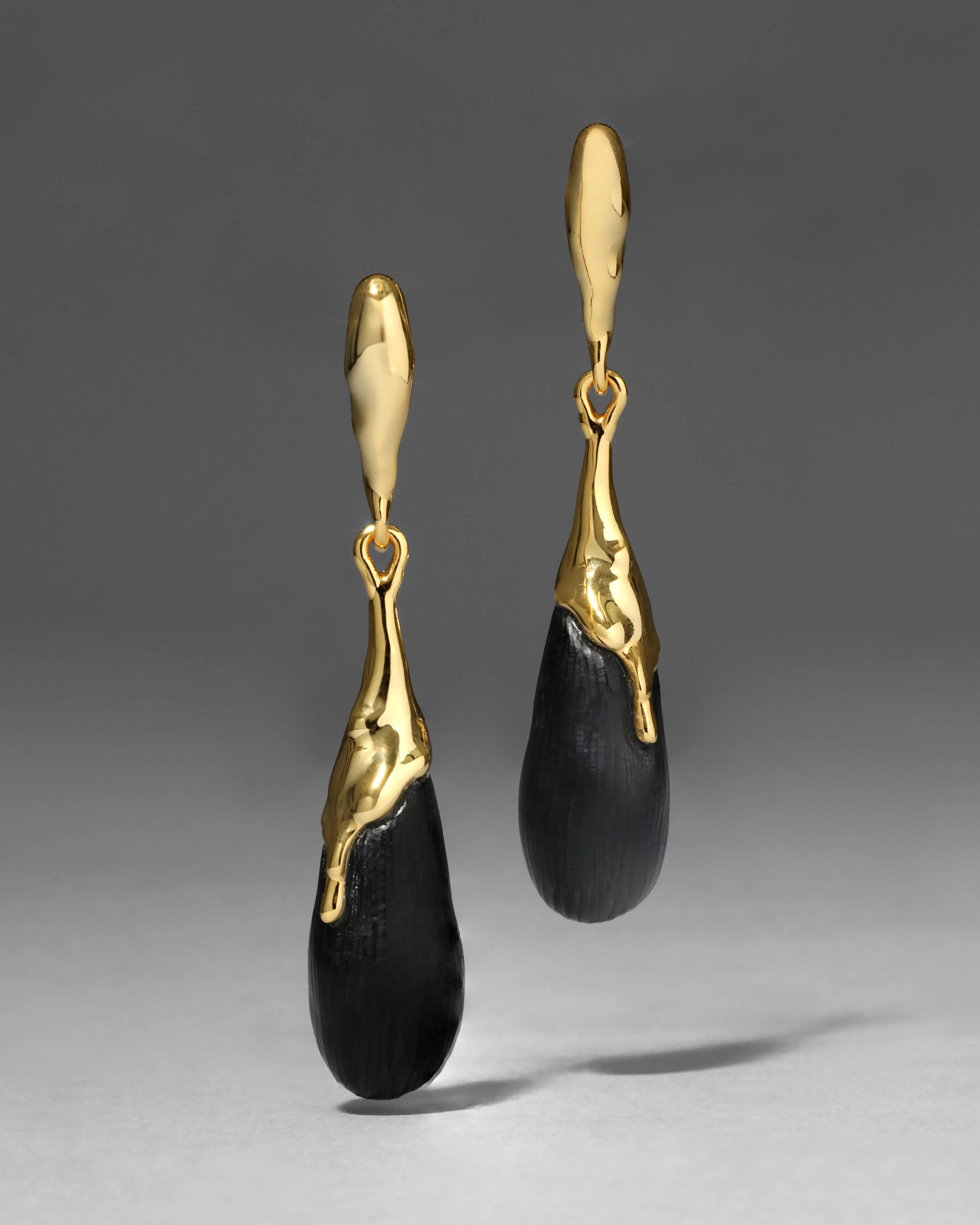Lucite Teardrop Post Earring- Black sold by Alexis Bittar
