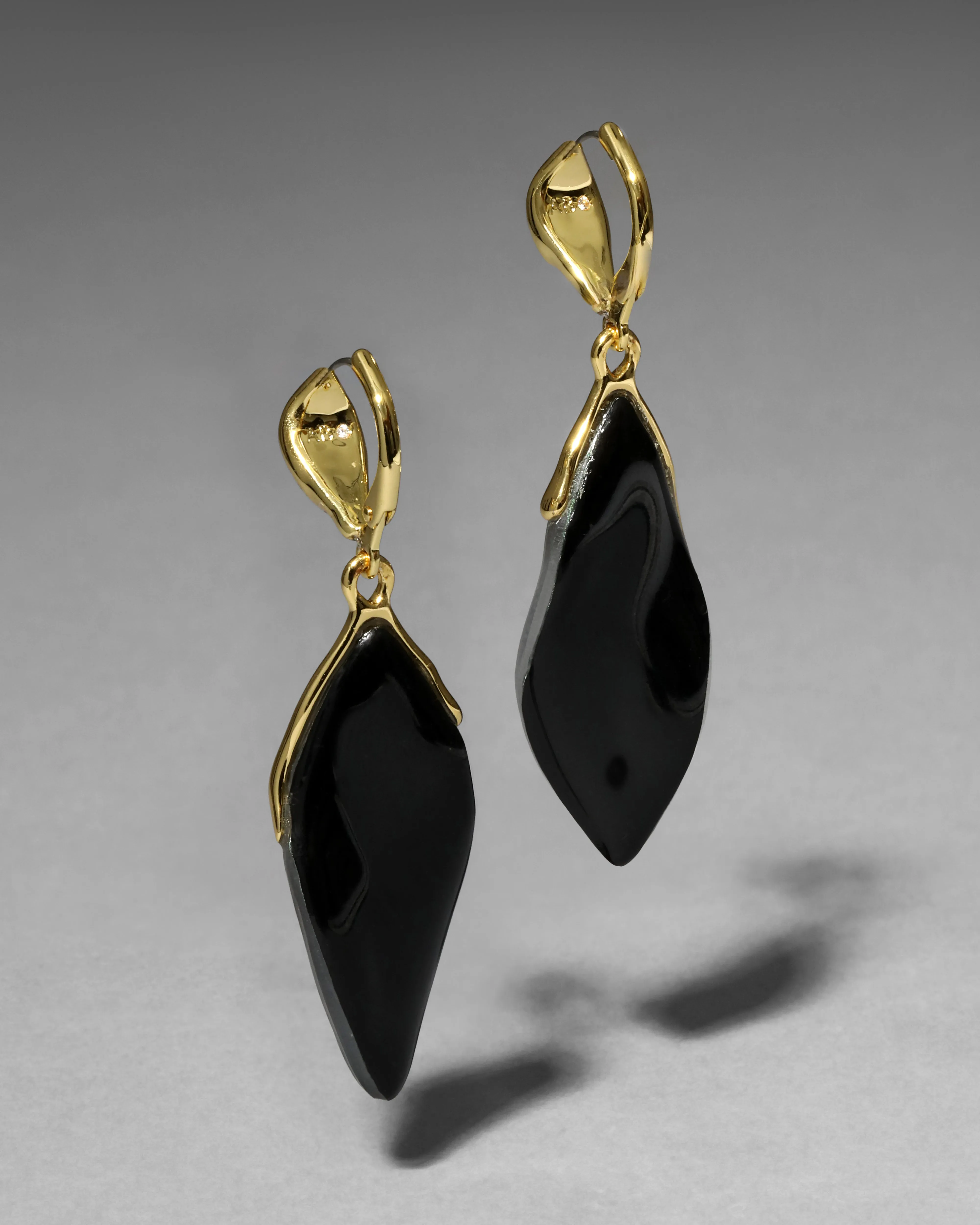 Lucite Petal Leverback Earring- Black Beetle sold by Alexis Bittar product image thumbnail 3