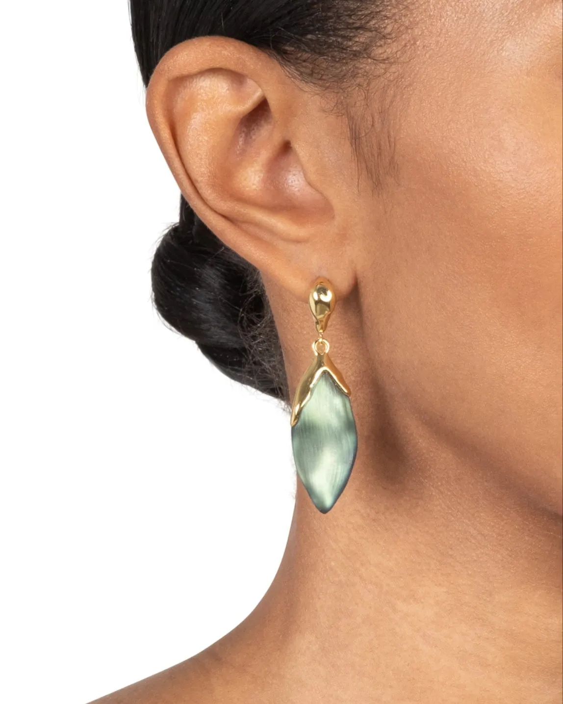 Lucite Petal Leverback Earring- Black Beetle sold by Alexis Bittar product image thumbnail 2