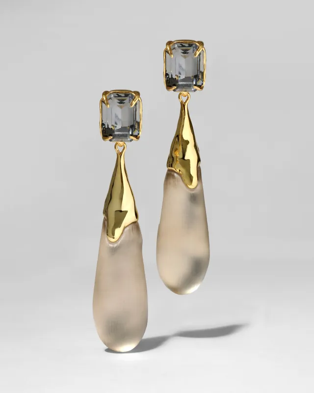 Bonbon Crystal Large Teardrop Earring- Warm Grey sold by Alexis Bittar