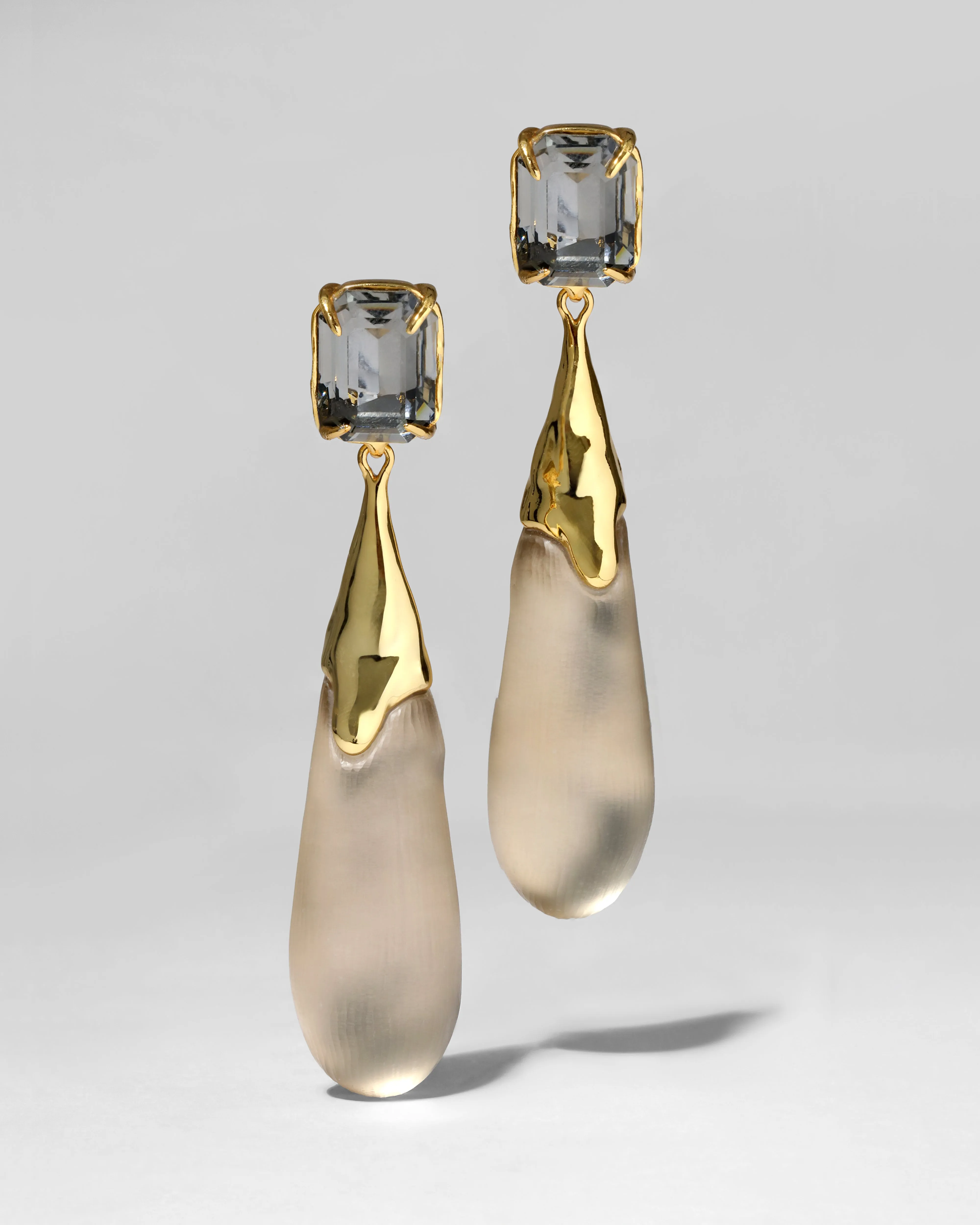Bonbon Crystal Large Teardrop Earring- Warm Grey sold by Alexis Bittar