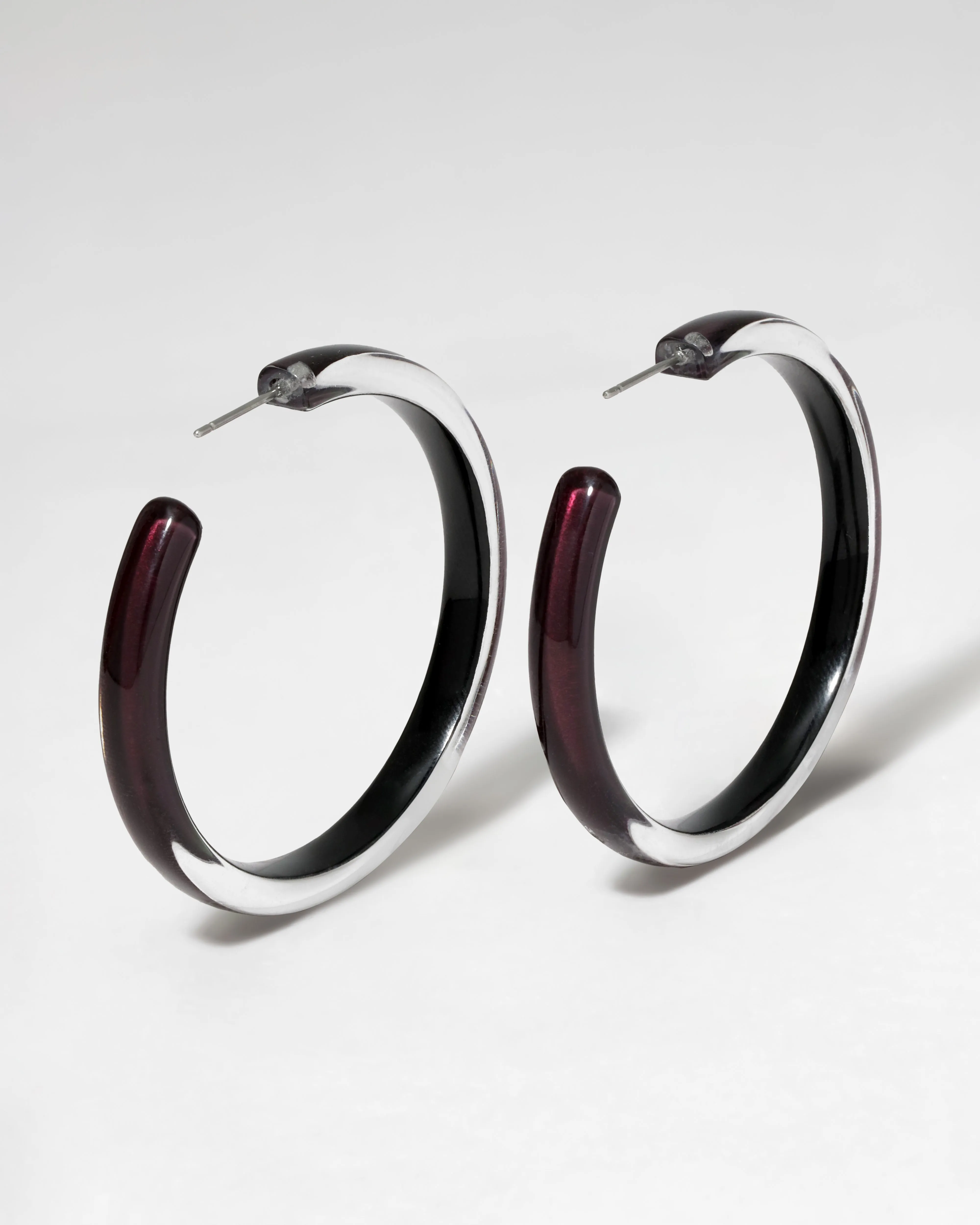 Skinny Lucite Hoop Earring- Black Cherry sold by Alexis Bittar product image thumbnail 4