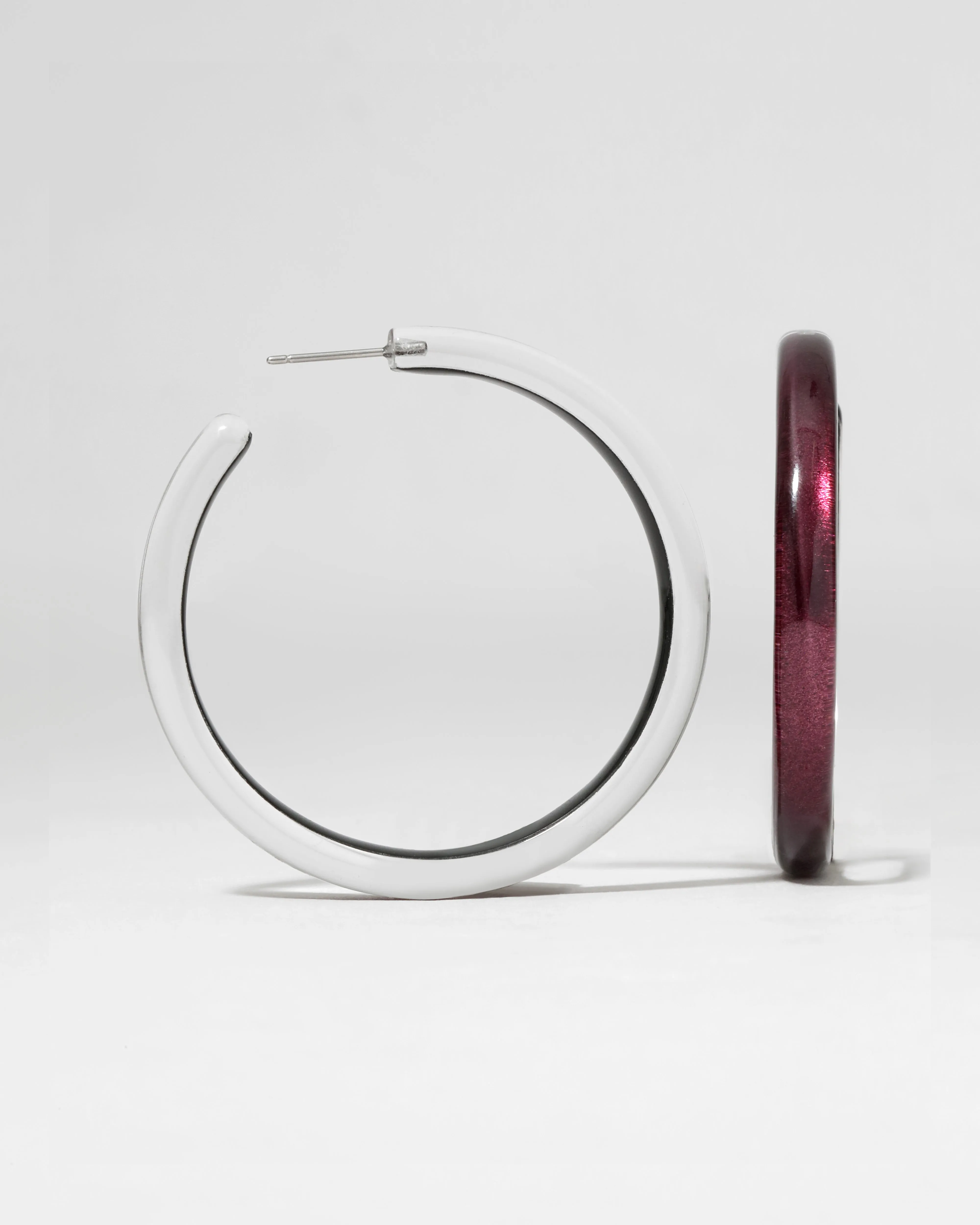 Skinny Lucite Hoop Earring- Black Cherry sold by Alexis Bittar product image thumbnail 3