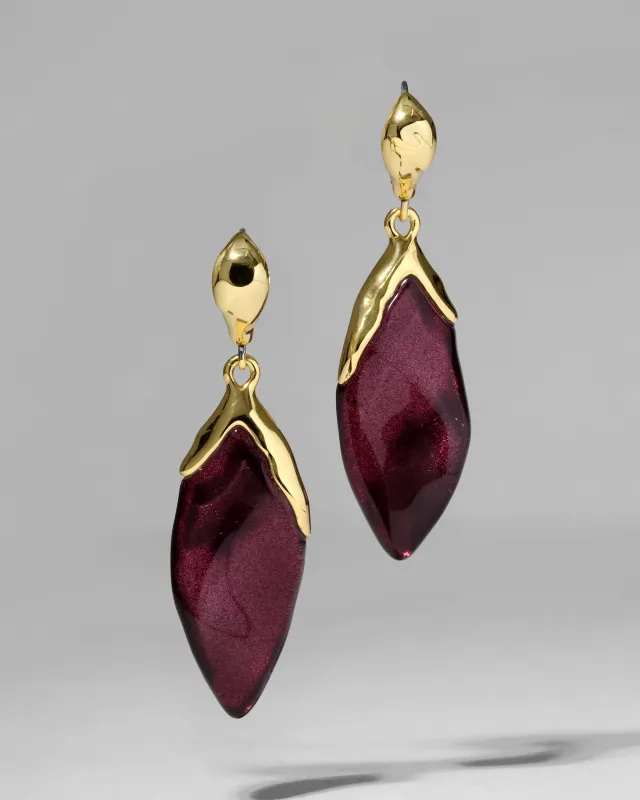 Lucite Petal Leverback Earring- Black Cherry sold by Alexis Bittar
