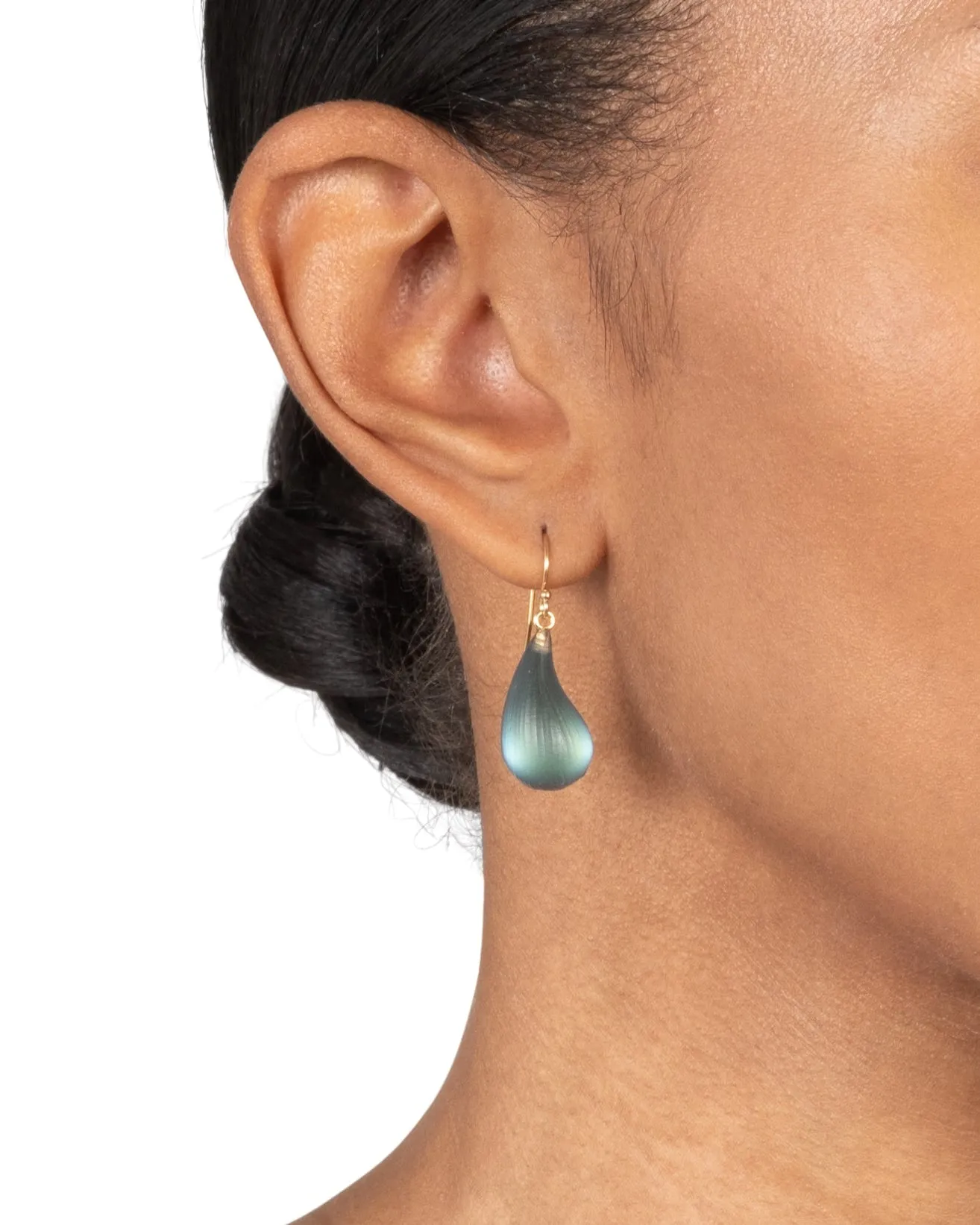 Lucite Dewdrop Earring- Black Beetle sold by Alexis Bittar product image thumbnail 2