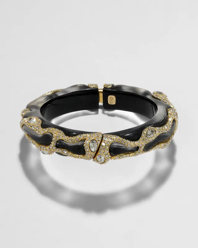 Lucite Crystal Pave Hinge Bracelet- Black sold by Alexis Bittar