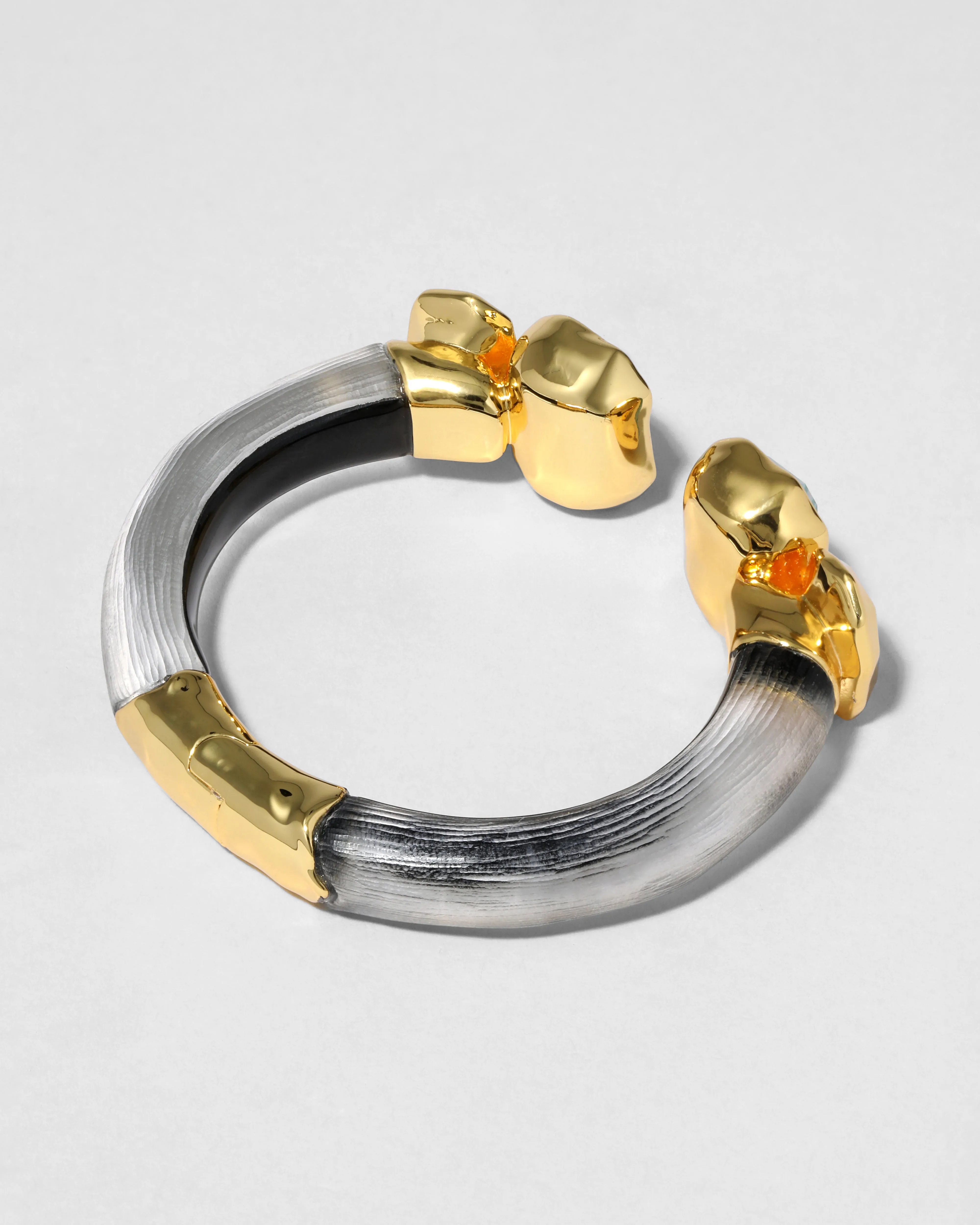 Lucite Green Agate Capped Hinge Bracelet- Black sold by Alexis Bittar product image thumbnail 4