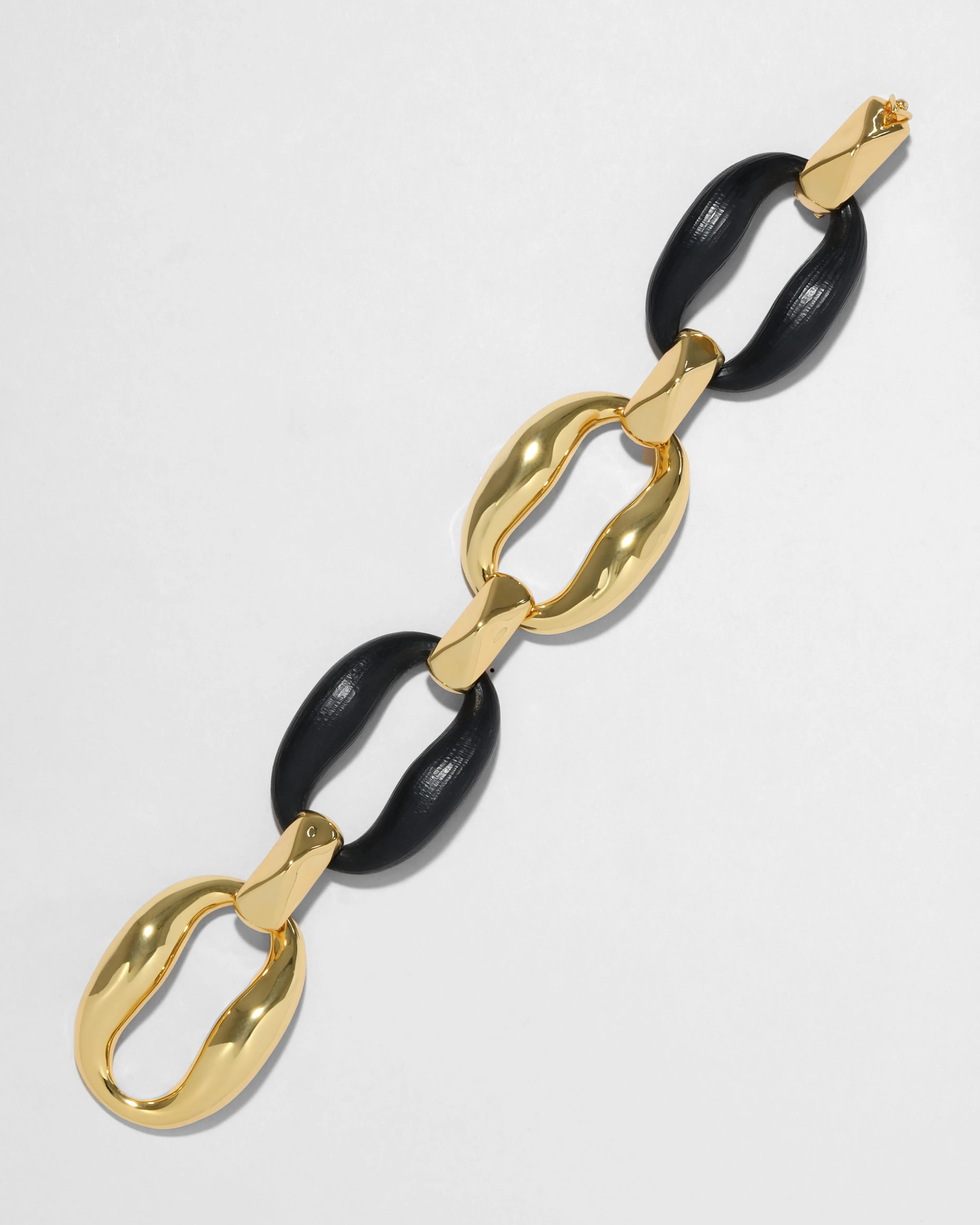 Lucite Gold Link Bracelet- Black sold by Alexis Bittar