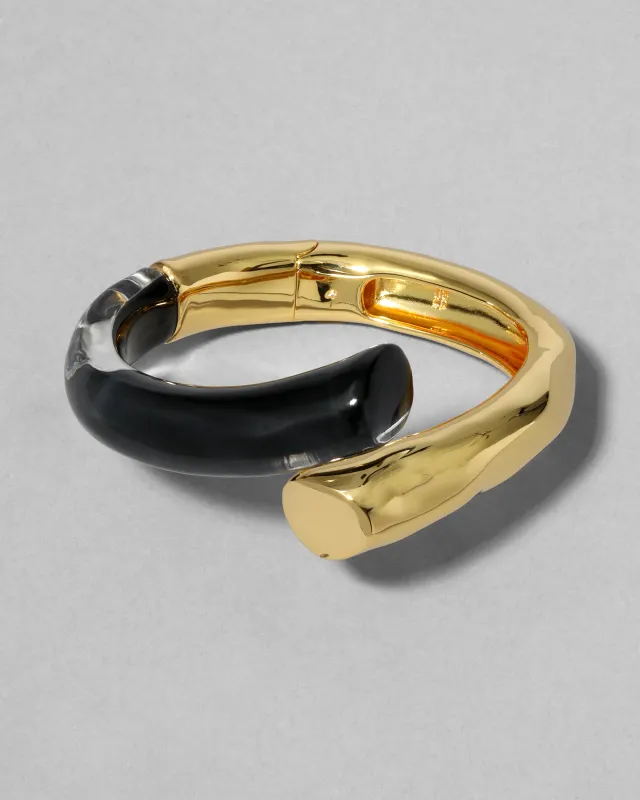 Lucite Bypass Hinge Bracelet- Onyx sold by Alexis Bittar