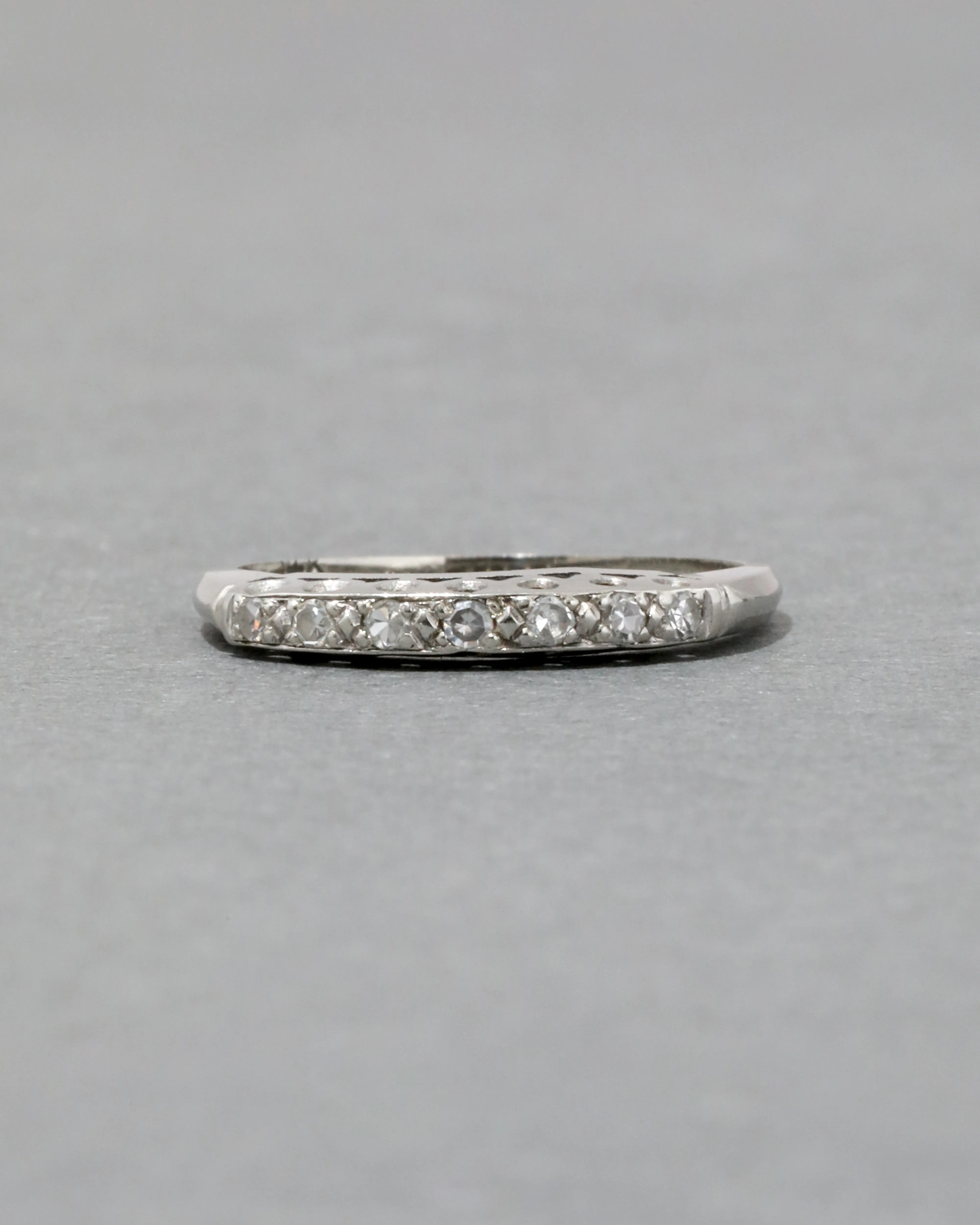 Vintage 14k White Gold & Diamond Band Ring sold by Alexis Bittar product image thumbnail 3