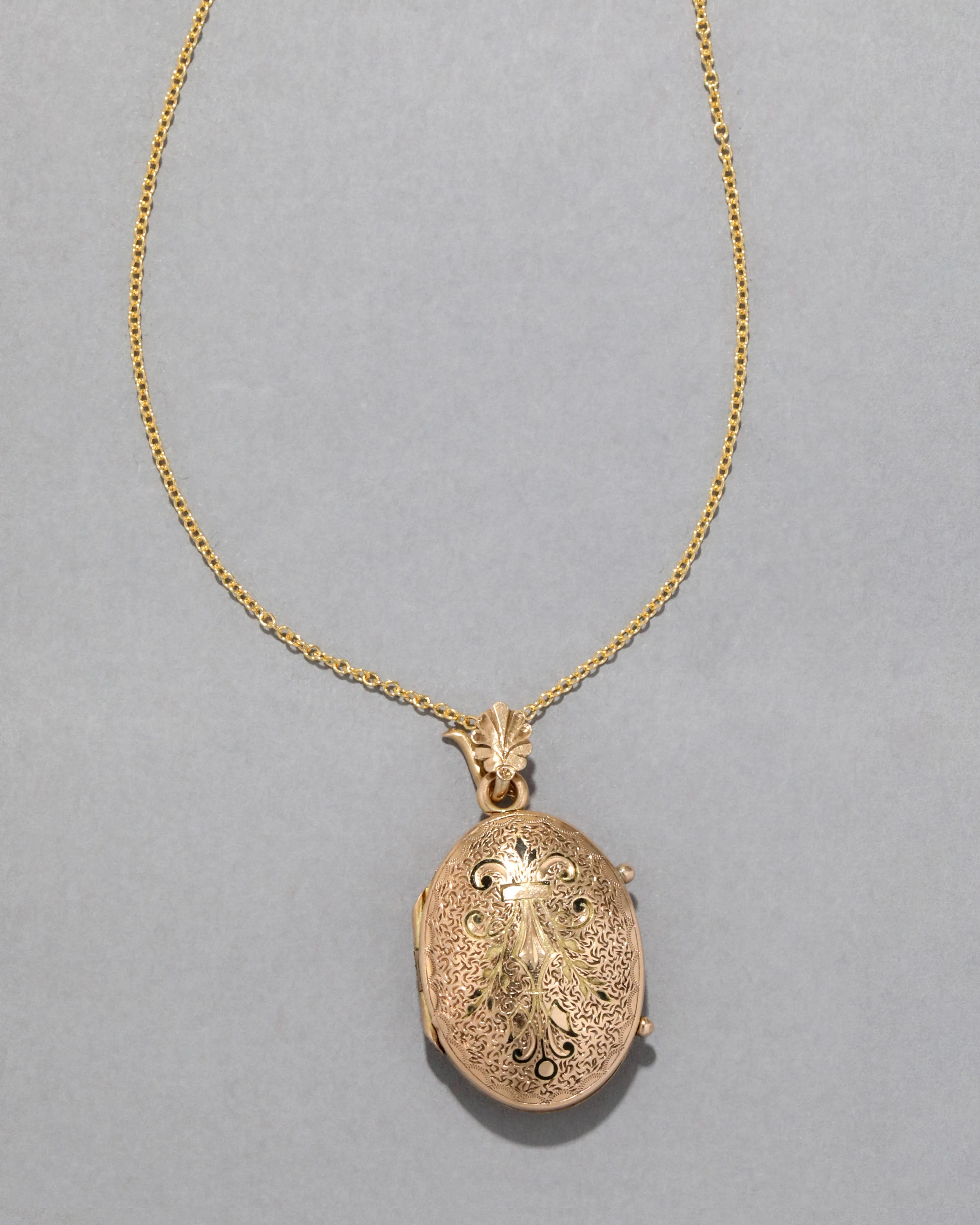 Antique 1800s Victorian 14k Gold Filled Enamel Locket Necklace 2 sold by Alexis Bittar