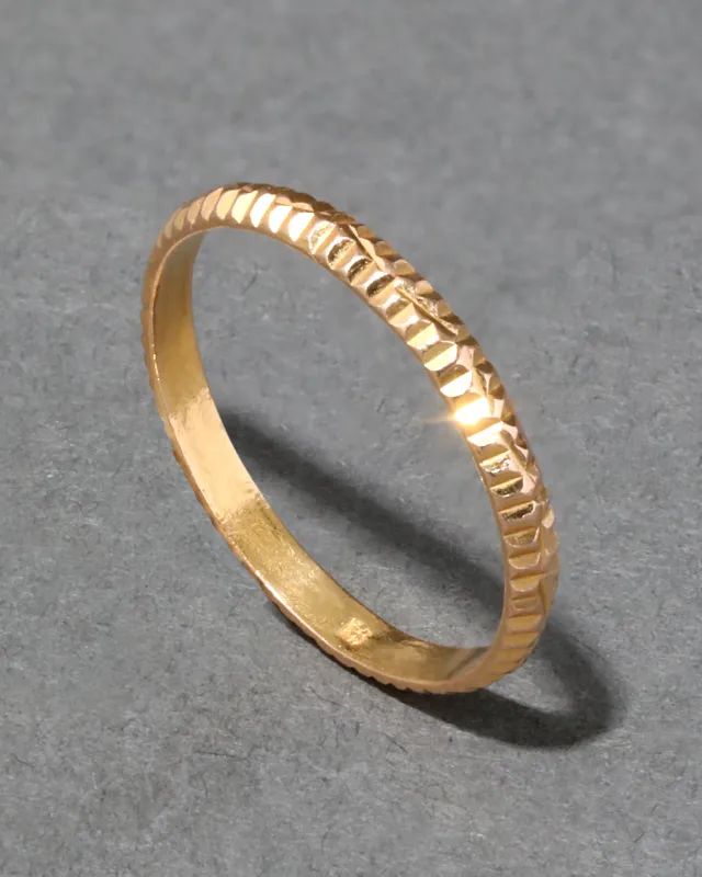 Vintage 1980s 21k Gold Hand Faceted Band Ring sold by Alexis Bittar