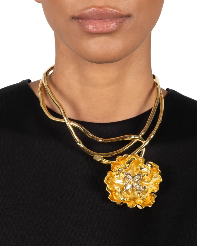 Jardin Gold Rose Collar Necklace sold by Alexis Bittar