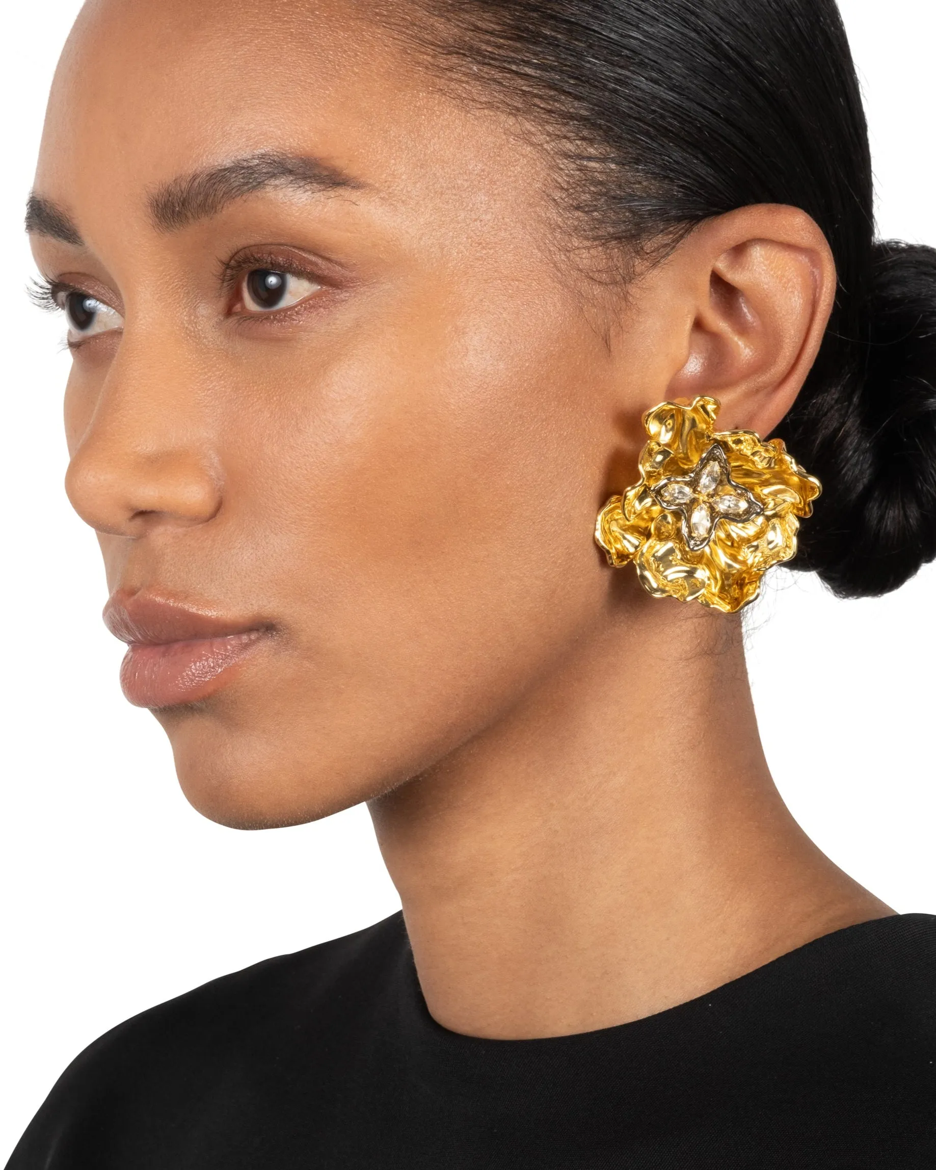 Jardin Gold Rose Clip Earring sold by Alexis Bittar product image thumbnail 2