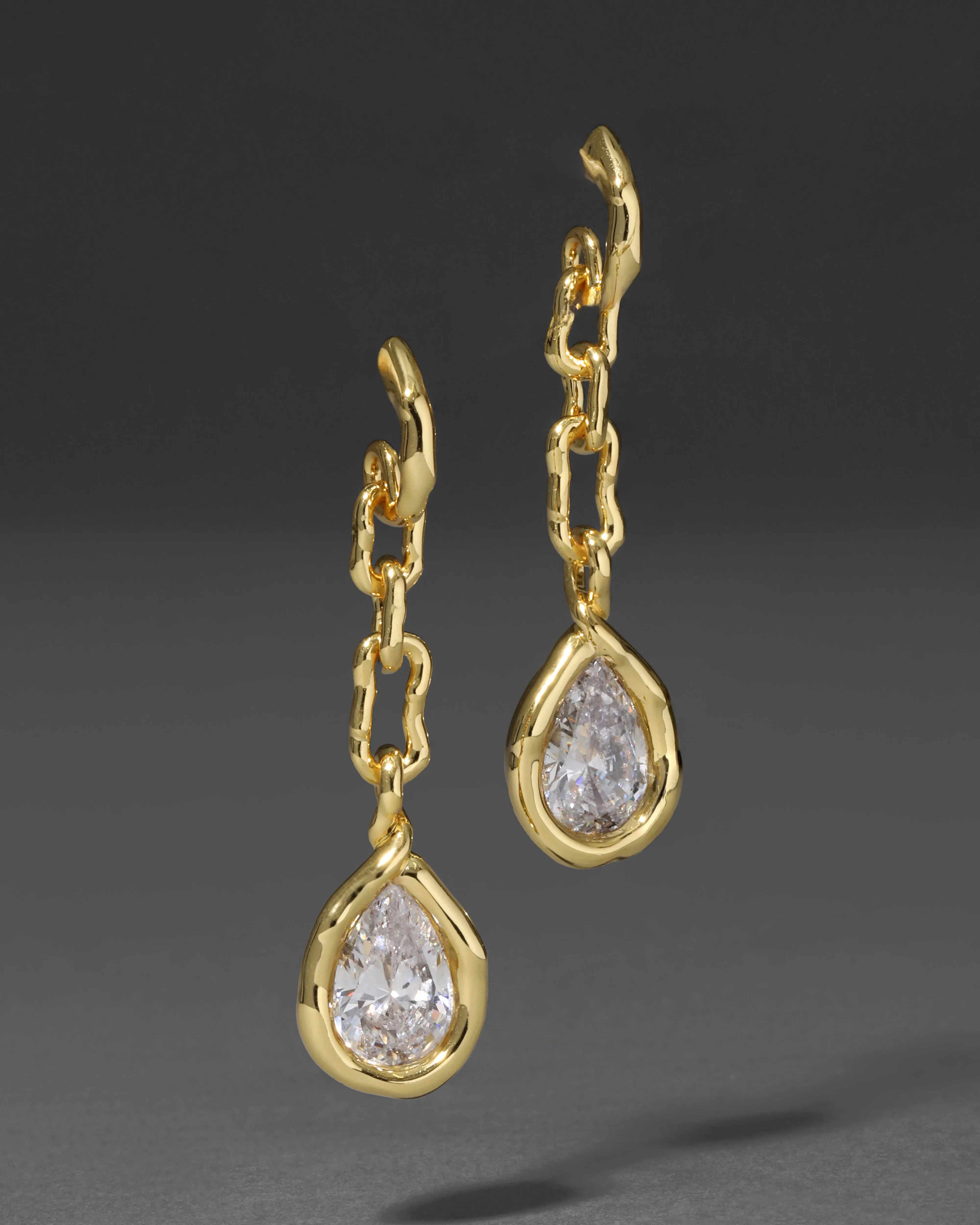 Asterales Gold Link Pear Drop Earring sold by Alexis Bittar