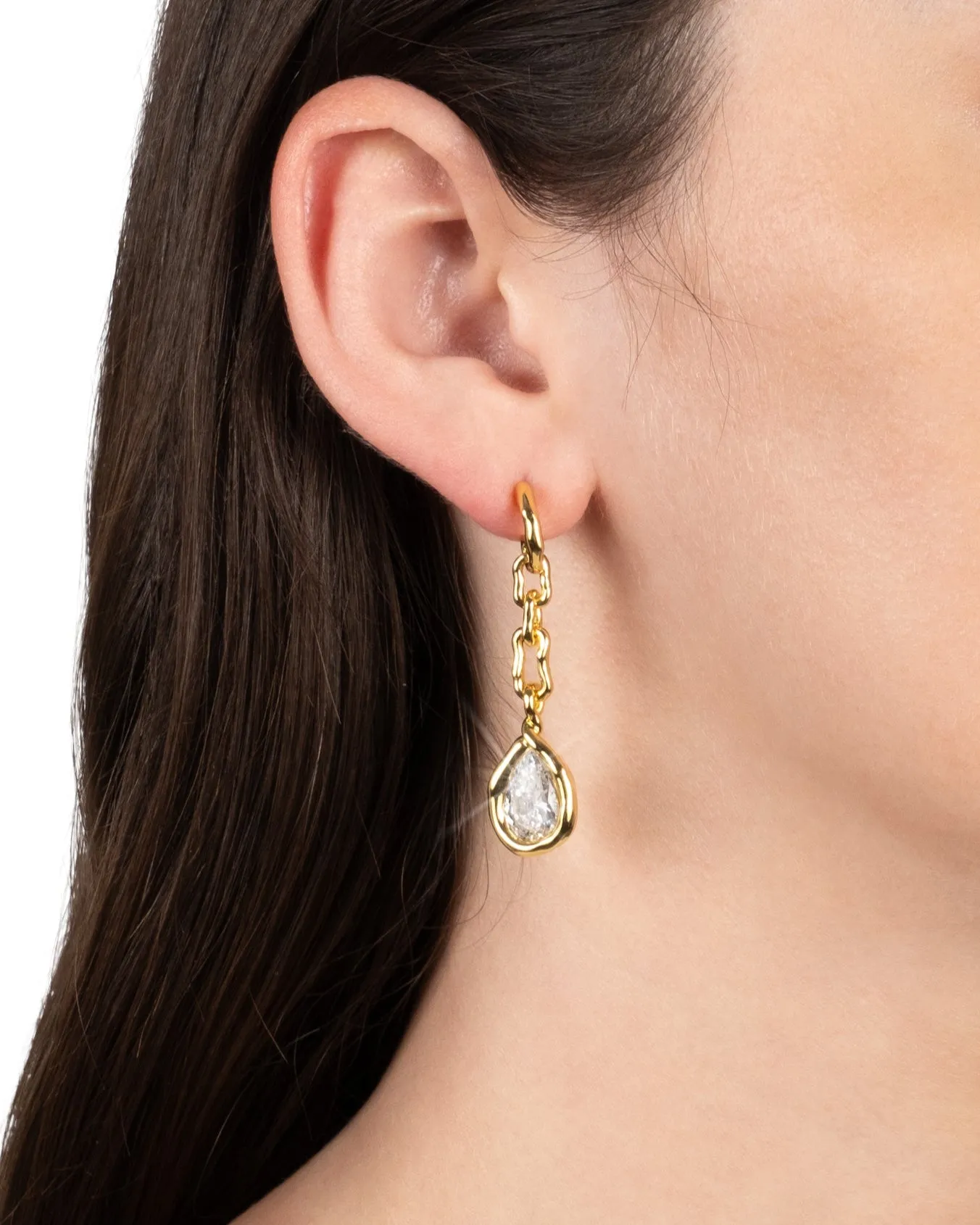 Asterales Gold Link Pear Drop Earring sold by Alexis Bittar product image thumbnail 4