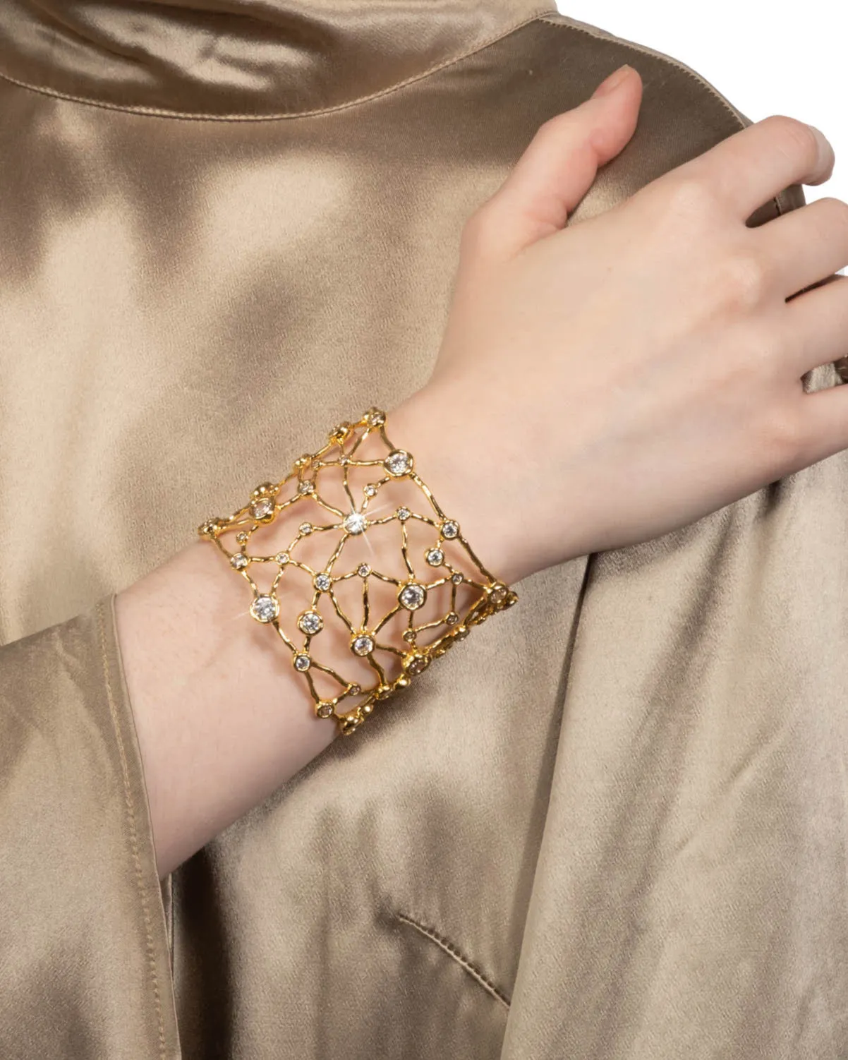 Asterales Gold Celestial Wide Cuff Bracelet sold by Alexis Bittar product image thumbnail 3