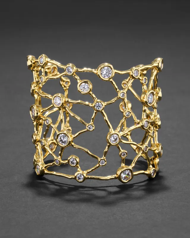Asterales Gold Celestial Wide Cuff Bracelet sold by Alexis Bittar