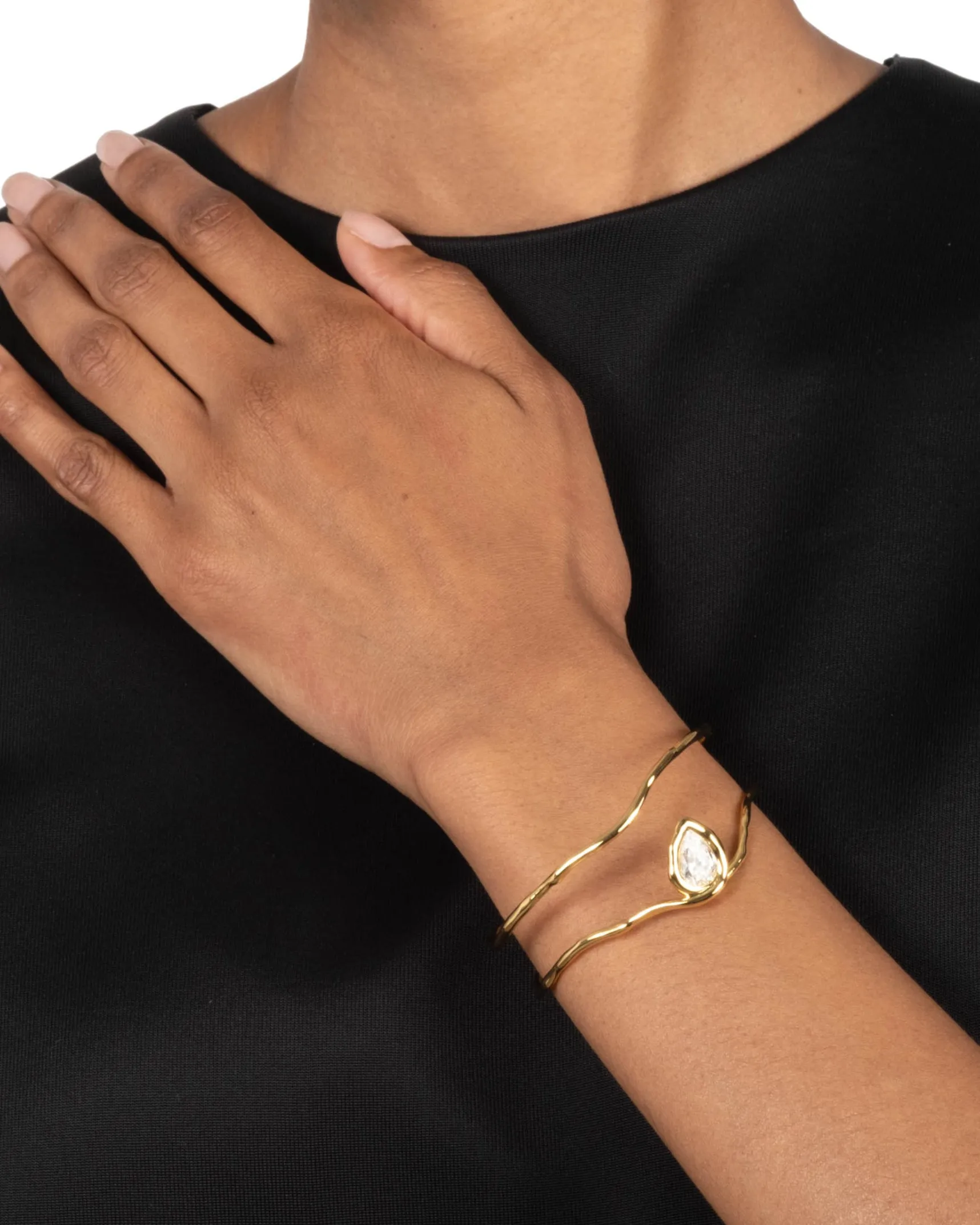 Asterales Gold Floating Cuff Bracelet sold by Alexis Bittar product image thumbnail 2