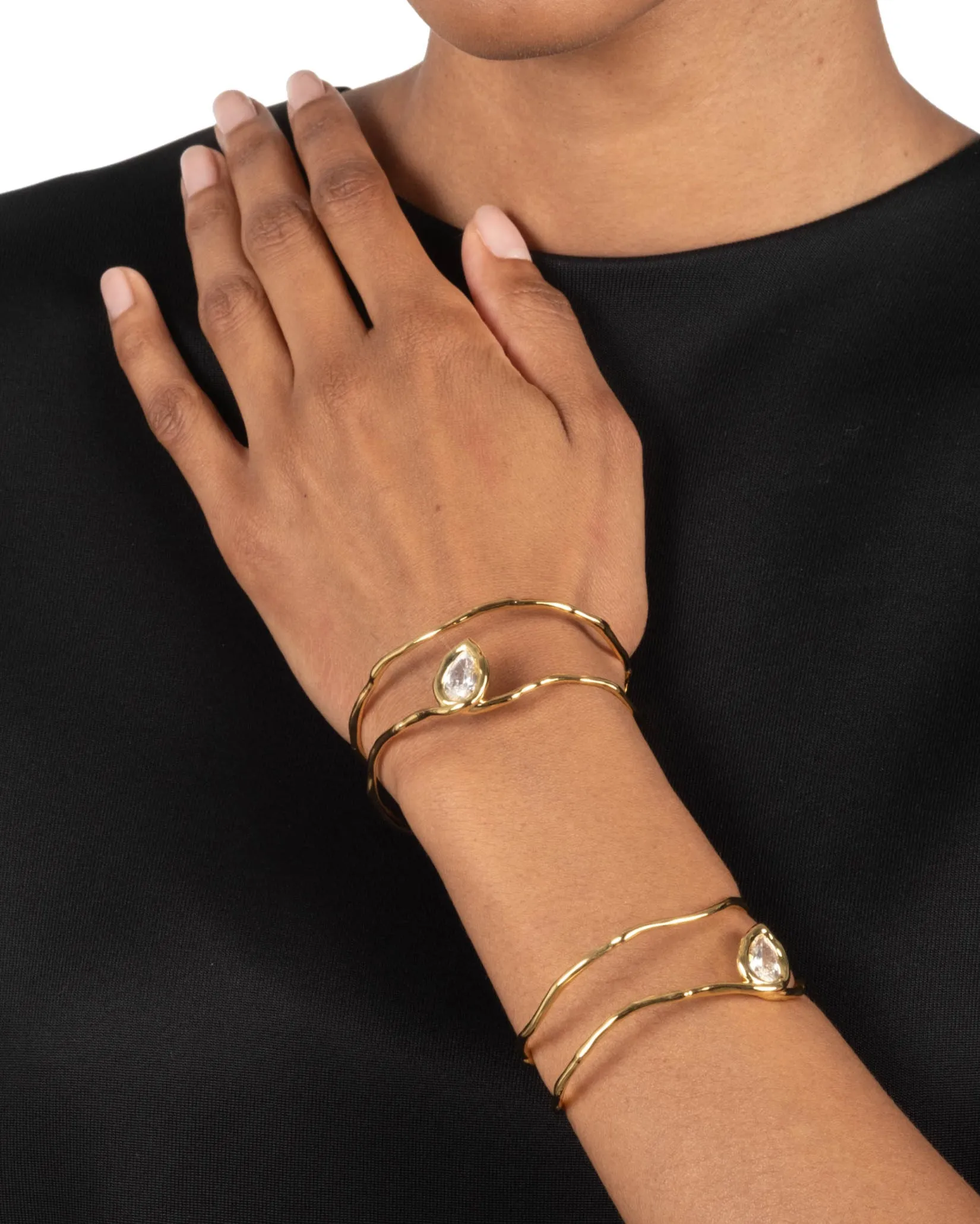 Asterales Gold Floating Cuff Bracelet sold by Alexis Bittar product image thumbnail 3