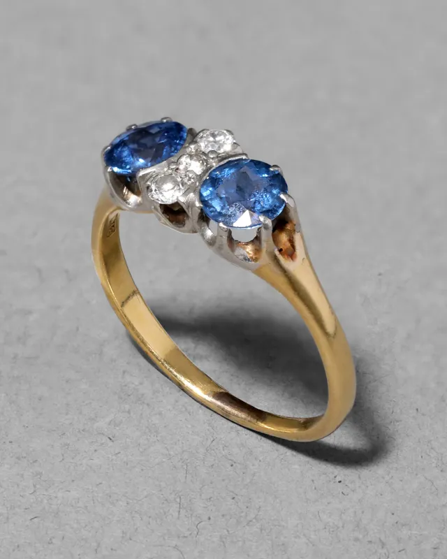 Antique 1900s 18k Gold with Sapphire & Diamond Ring sold by Alexis Bittar