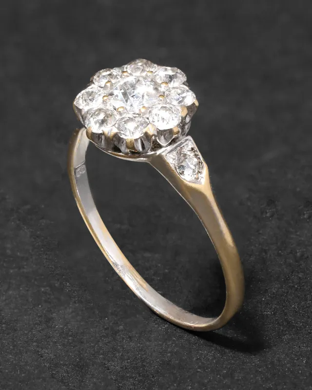 Antique 1900s 18k Gold Diamond Cluster Ring sold by Alexis Bittar