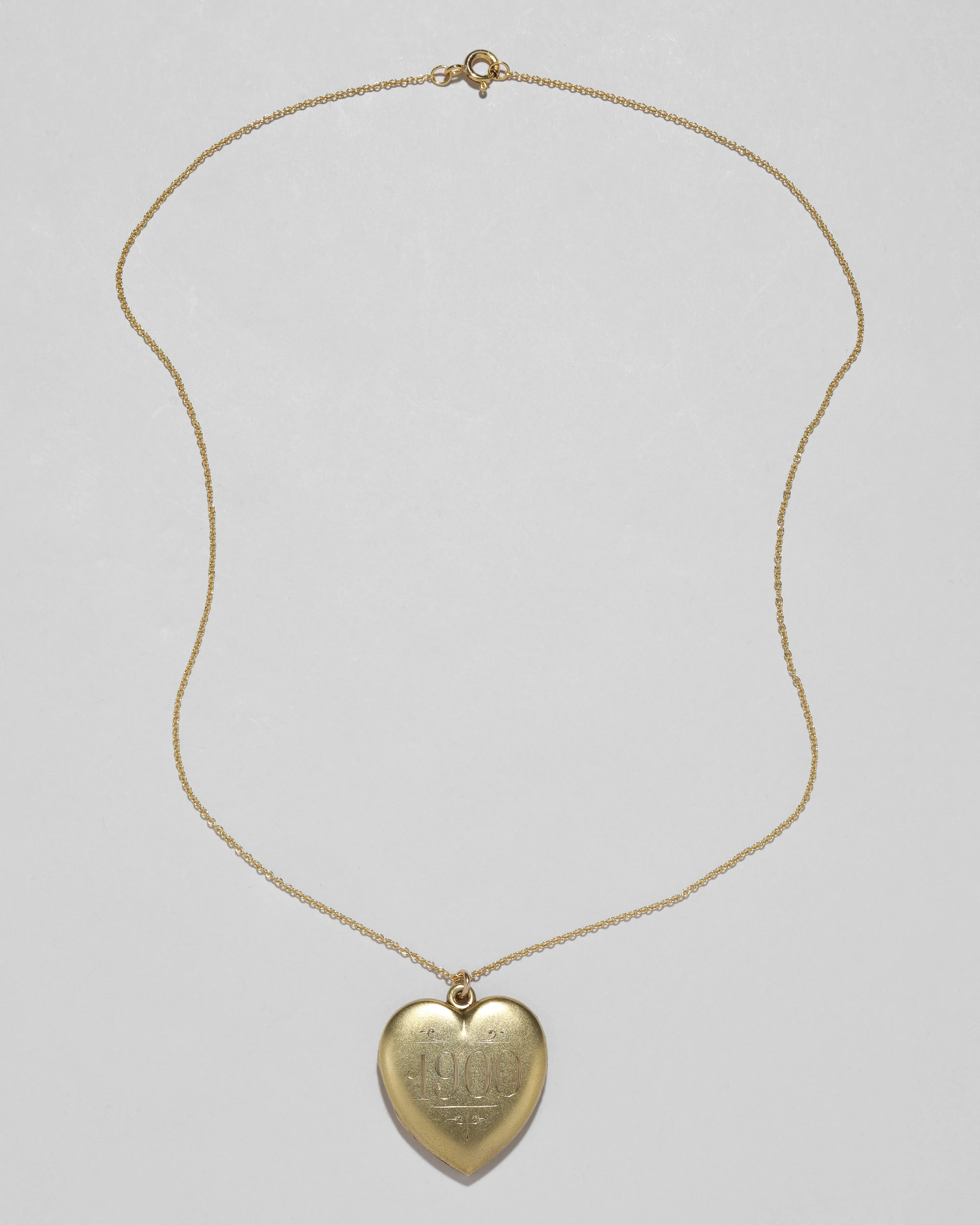 Antique 1900s Gold Plated Sterling Silver Hand Etched Heart Locket Necklace sold by Alexis Bittar product image thumbnail 2