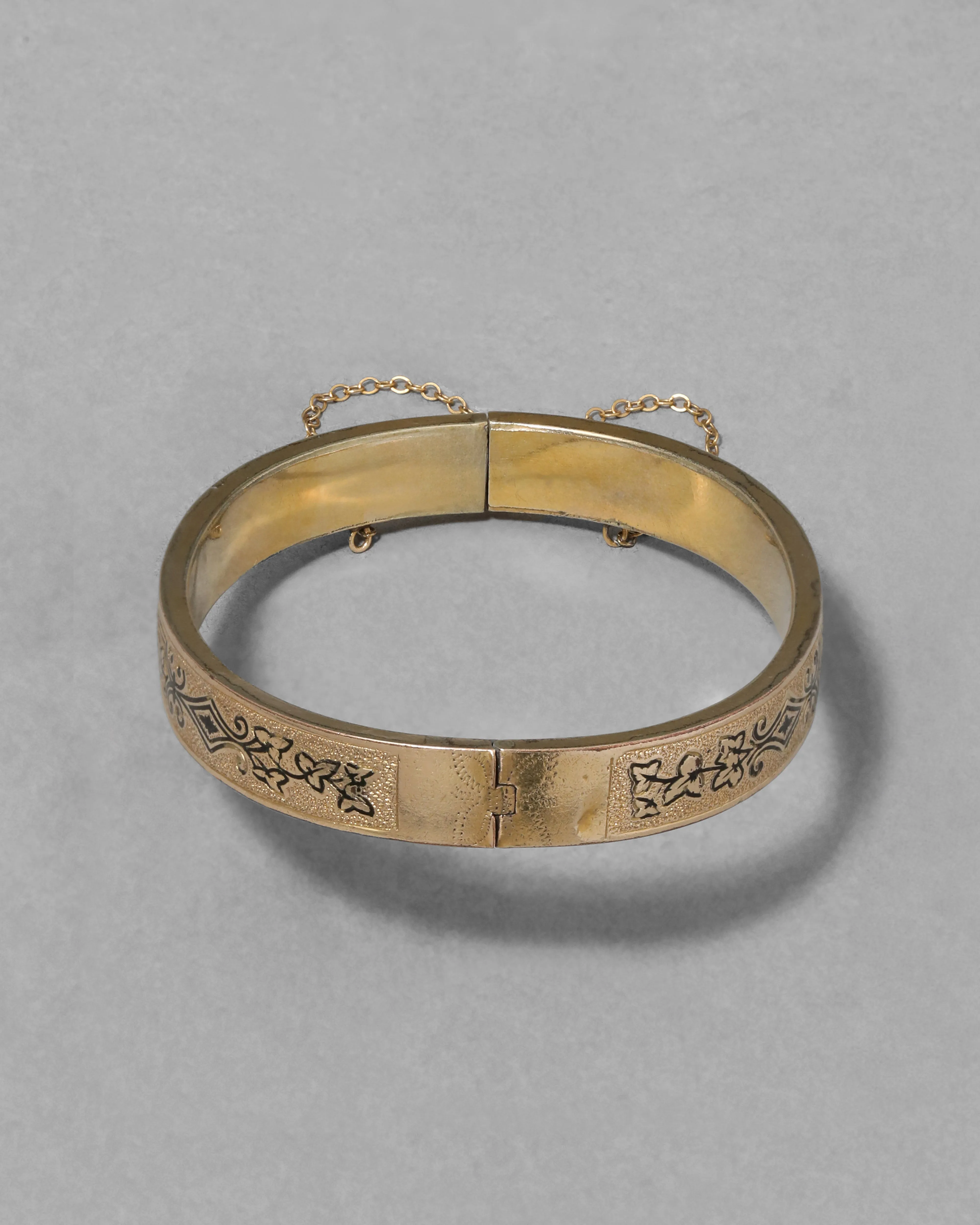 Antique Victorian 14k Gold Fill Hand Etched Bracelet with Enamel Accents sold by Alexis Bittar product image thumbnail 4