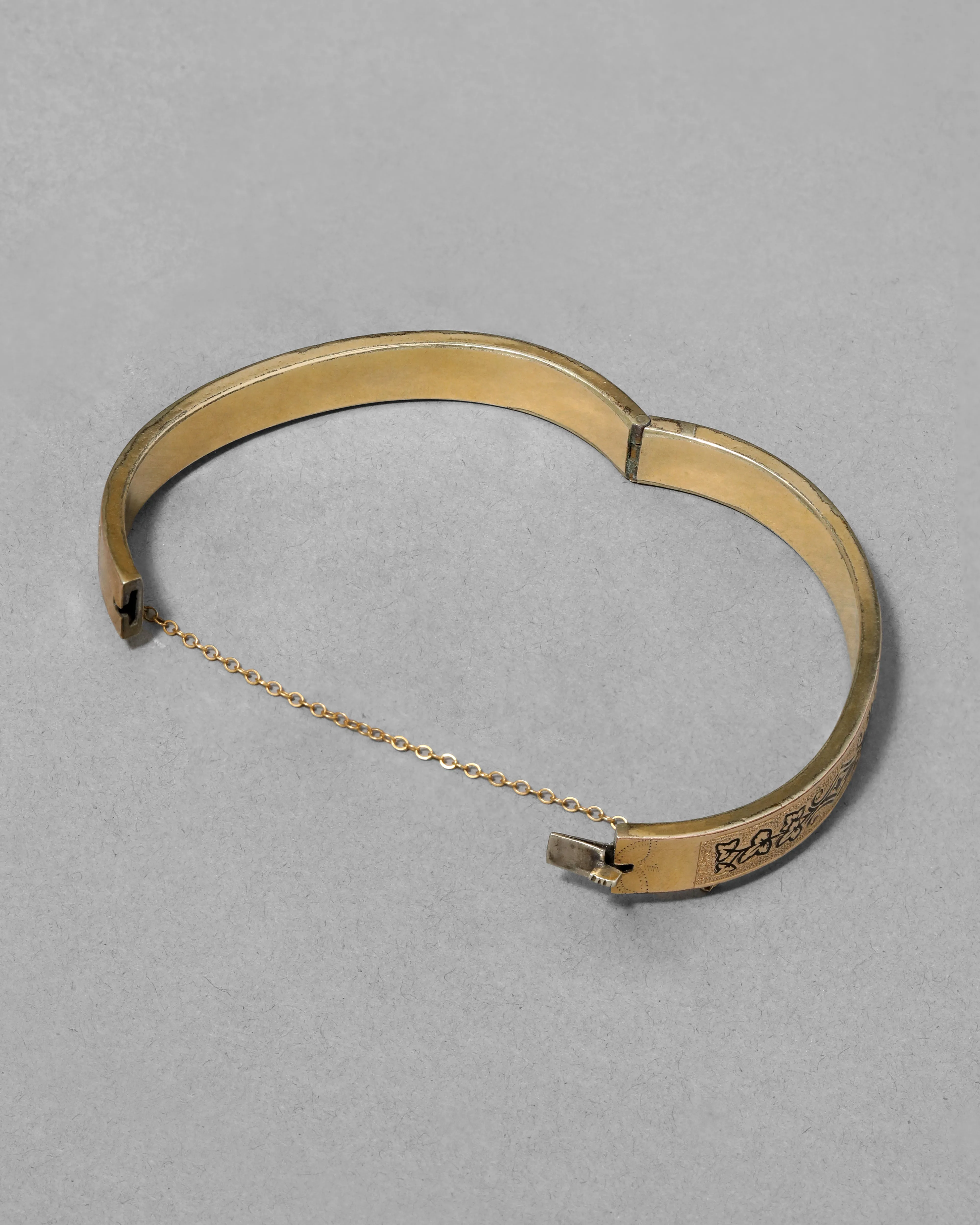 Antique Victorian 14k Gold Fill Hand Etched Bracelet with Enamel Accents sold by Alexis Bittar product image thumbnail 3