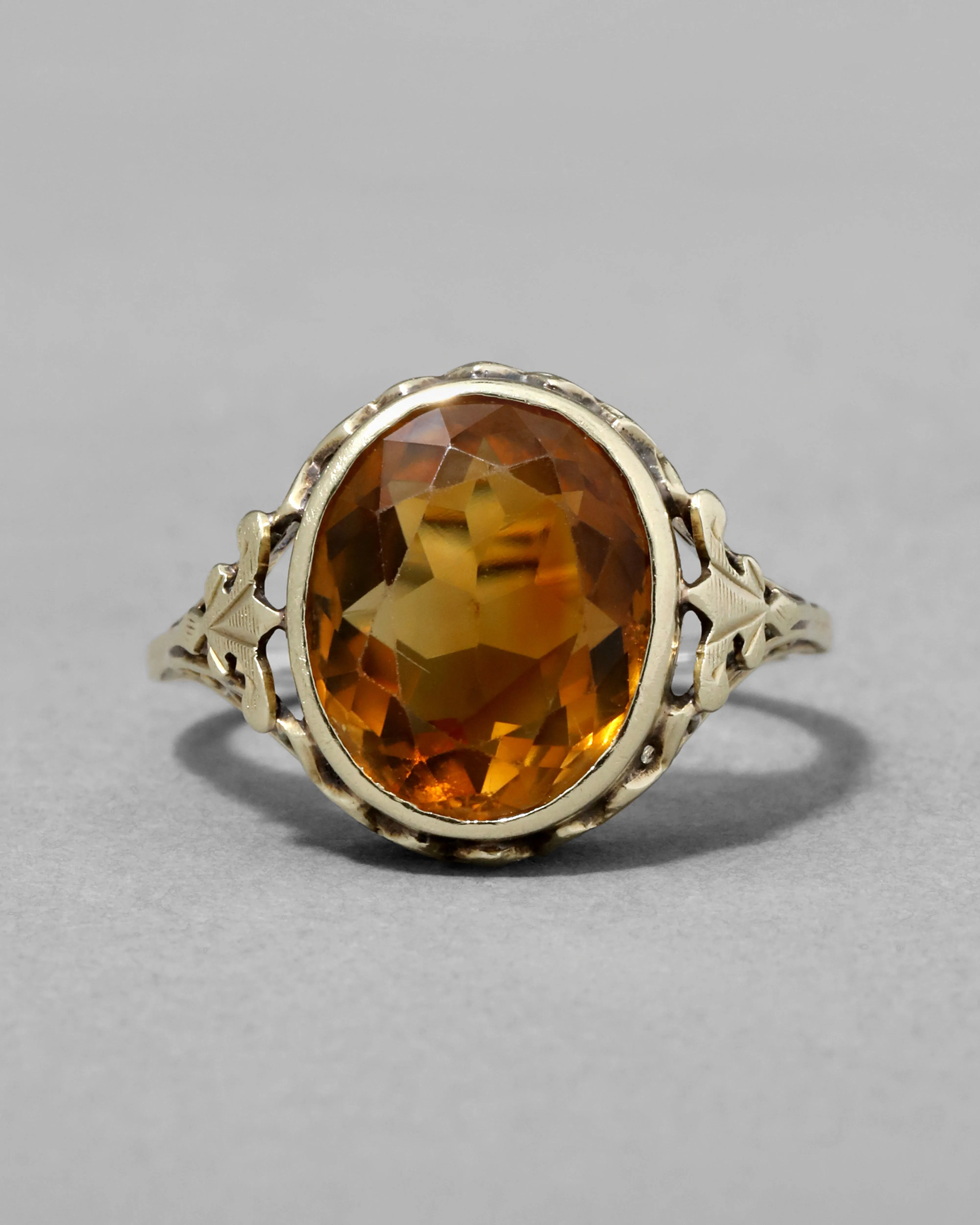 Antique Victorian 14k Gold & Faceted Citrine Ring sold by Alexis Bittar product image thumbnail 2