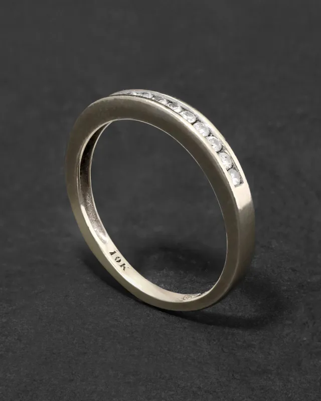 Vintage 1970s 10k Gold & Diamond Band Ring sold by Alexis Bittar