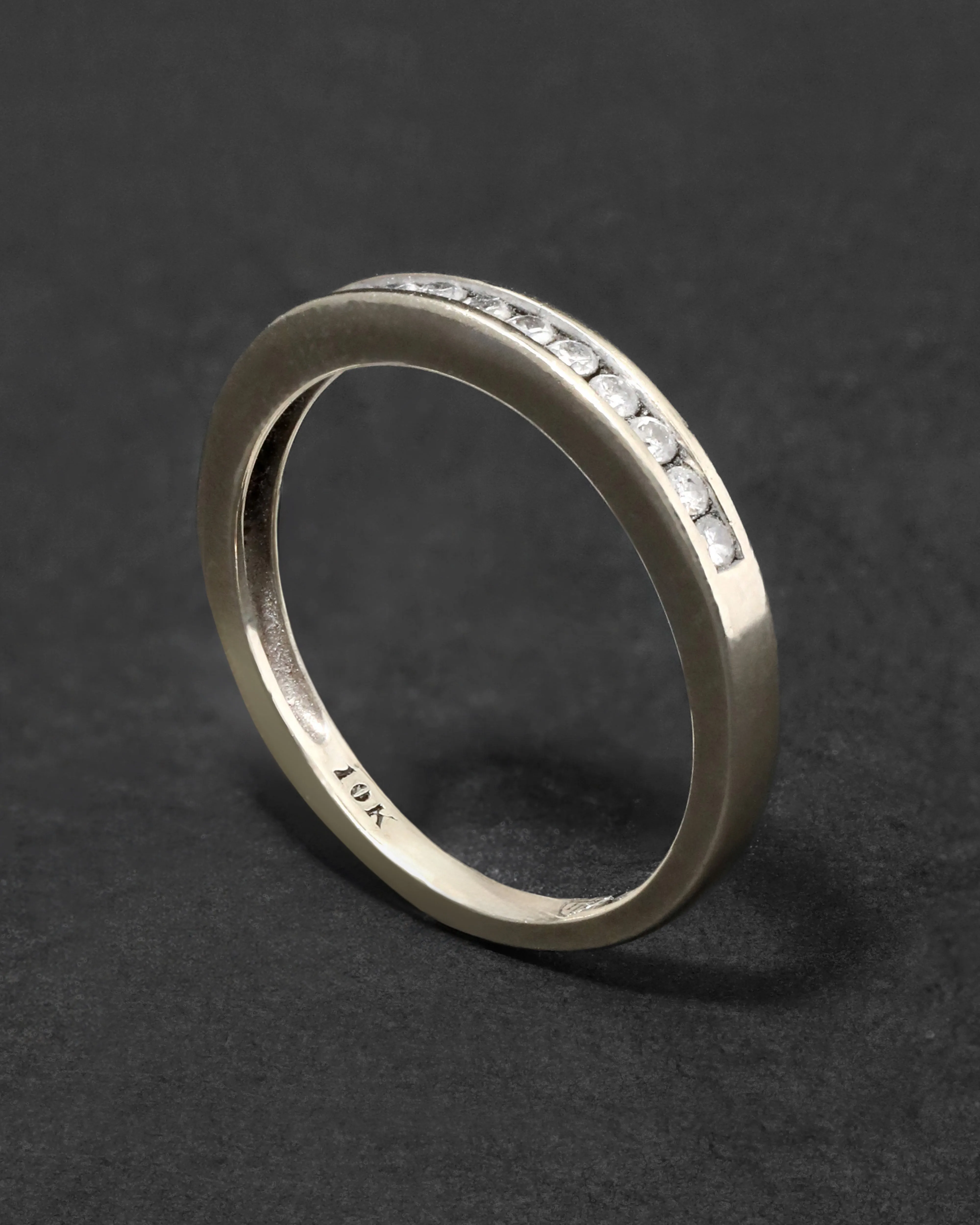 Vintage 1970s 10k Gold & Diamond Band Ring sold by Alexis Bittar