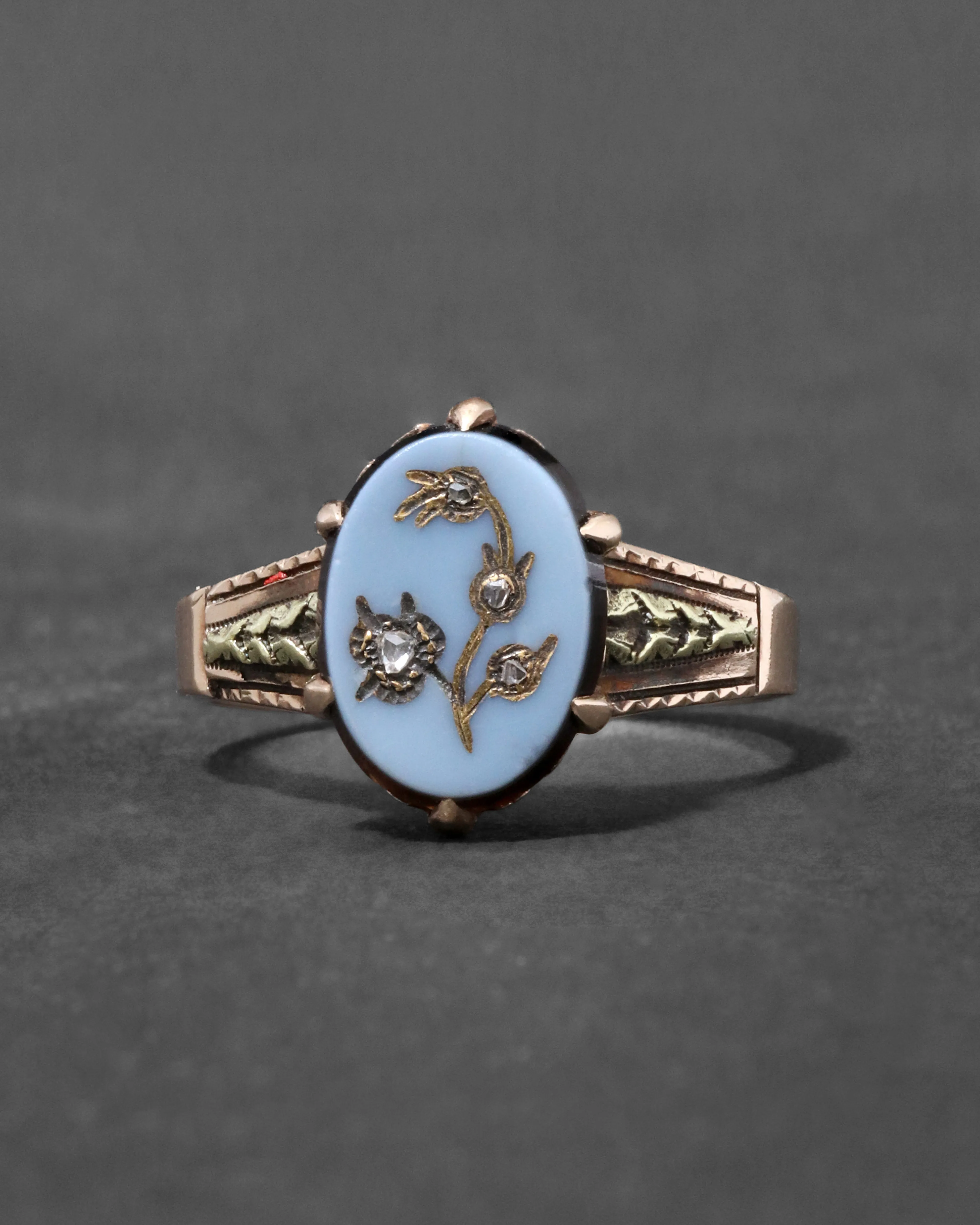 Antique 1800s 14k Gold Onyx & Diamond Ring sold by Alexis Bittar product image thumbnail 2