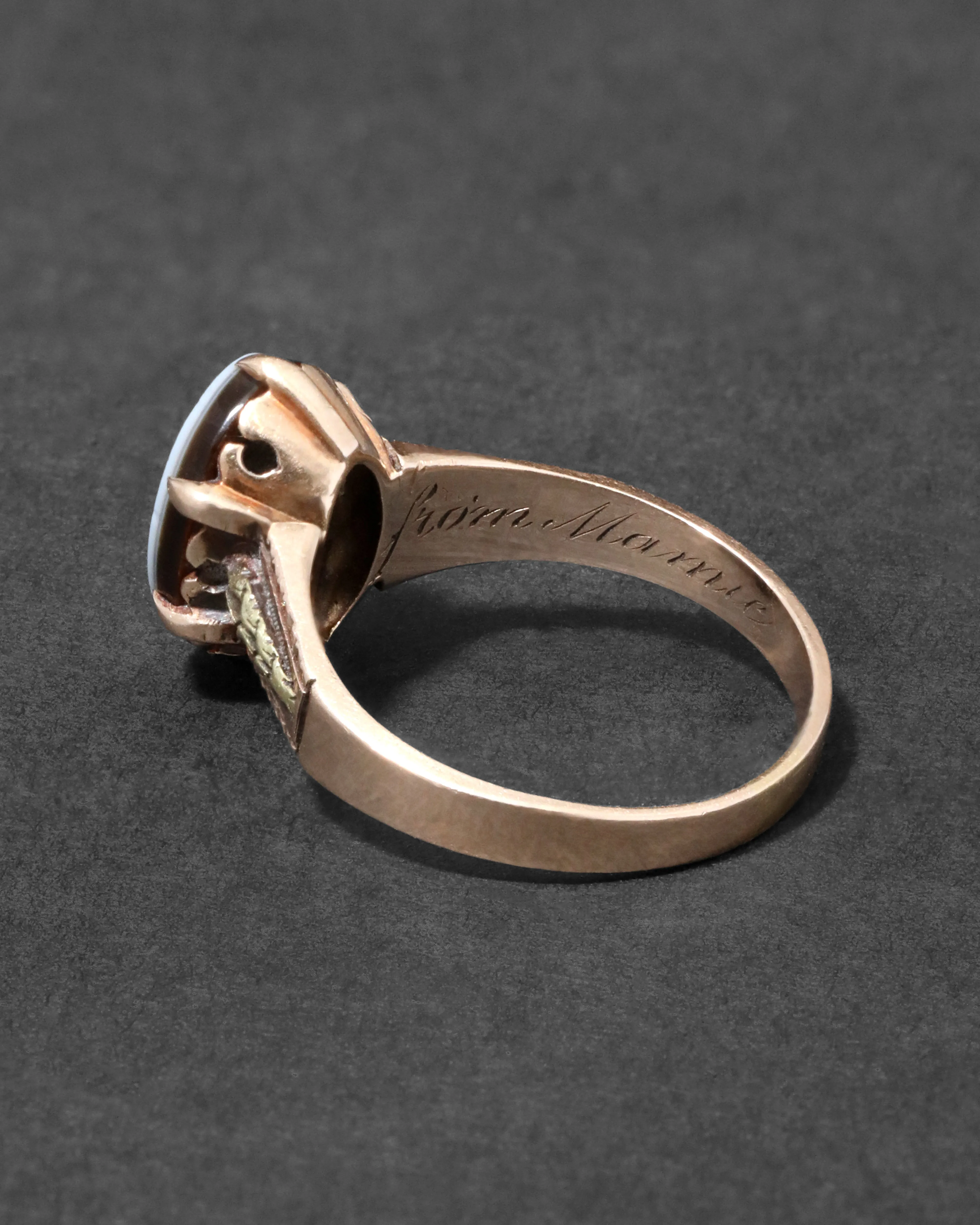 Antique 1800s 14k Gold Onyx & Diamond Ring sold by Alexis Bittar product image thumbnail 3