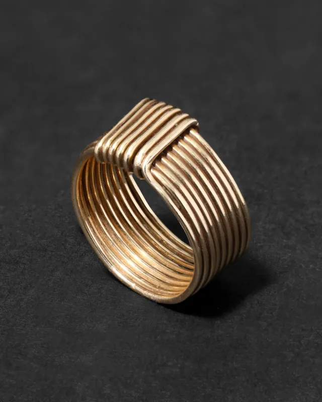 Vintage 1960s 14k Gold Handmade Modernist Coil Band Ring sold by Alexis Bittar