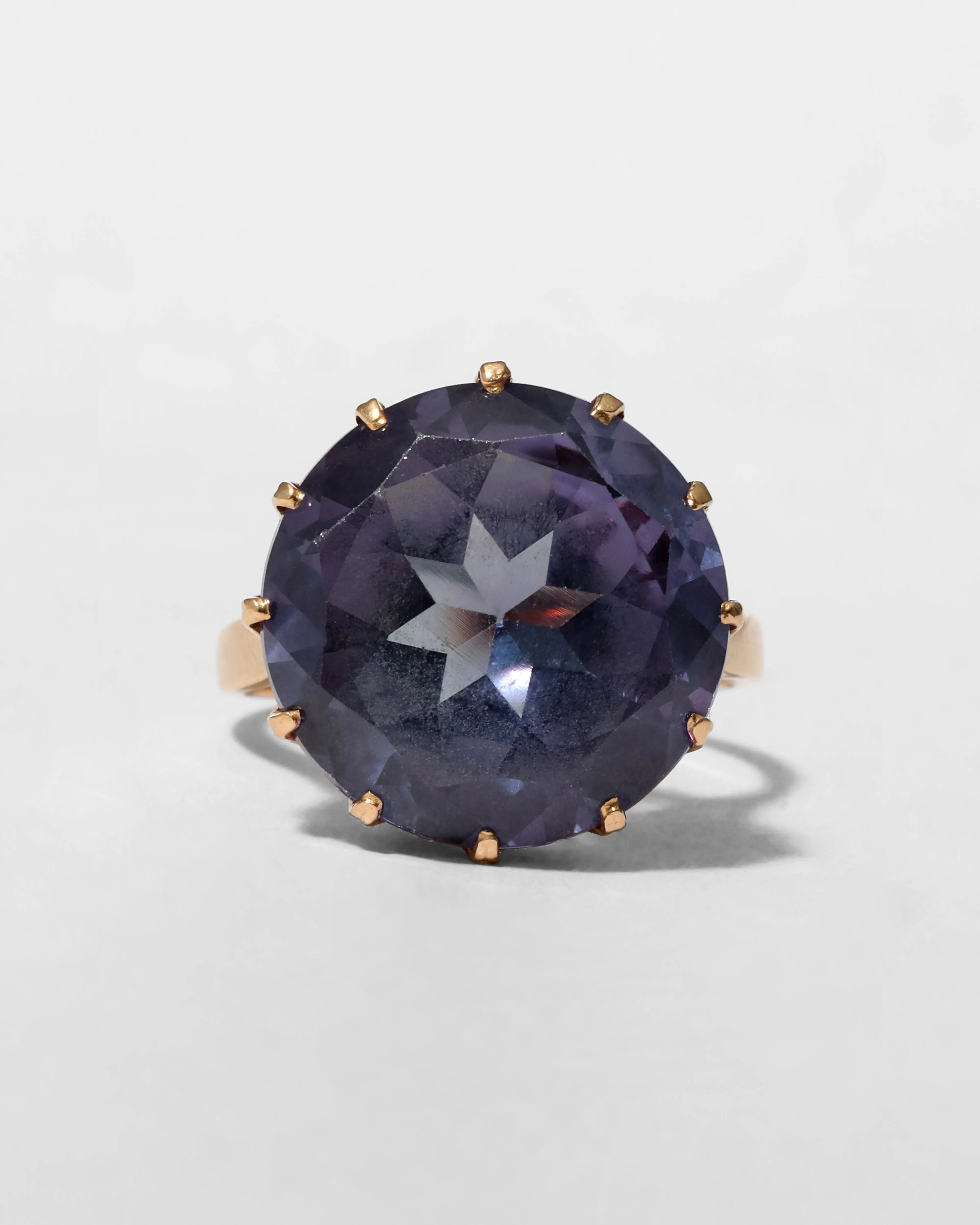Antique Early 1900s 10k Gold with Synthetic Alexandrite in Crown Prong Setting Ring sold by Alexis Bittar product image thumbnail 3