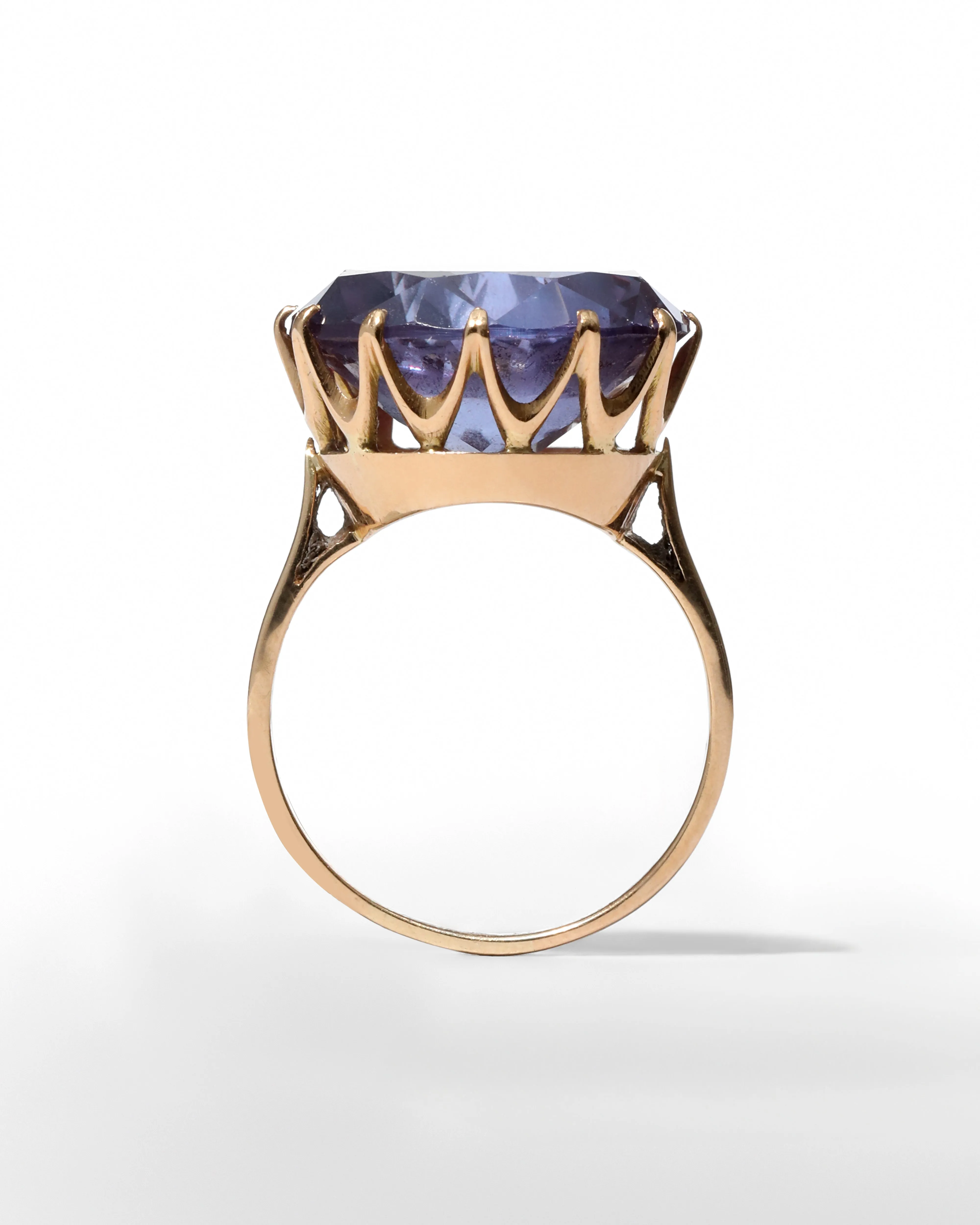 Antique Early 1900s 10k Gold with Synthetic Alexandrite in Crown Prong Setting Ring sold by Alexis Bittar product image thumbnail 2