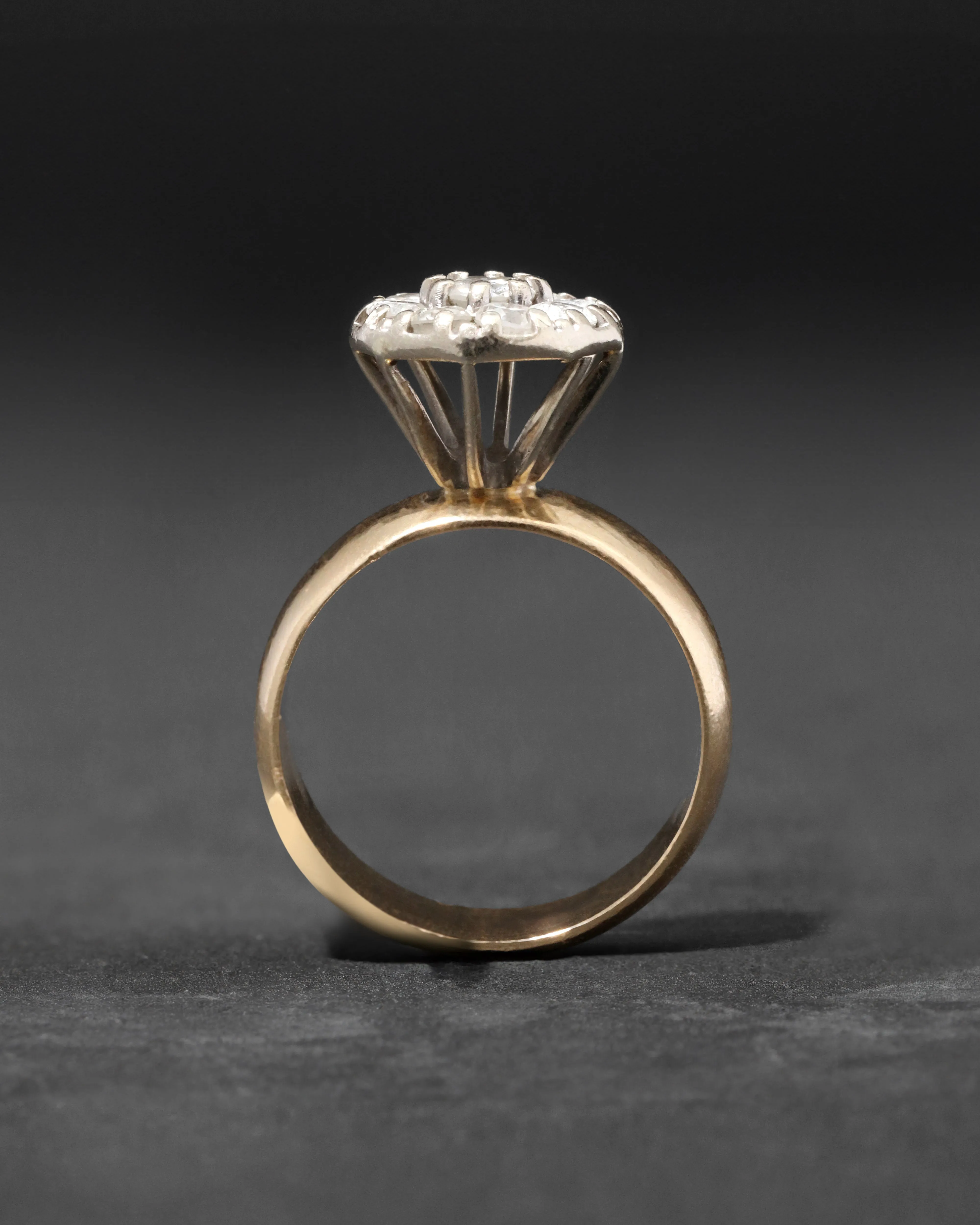 Vintage 1940s 14k Gold with Diamond Floret Ring sold by Alexis Bittar product image thumbnail 3