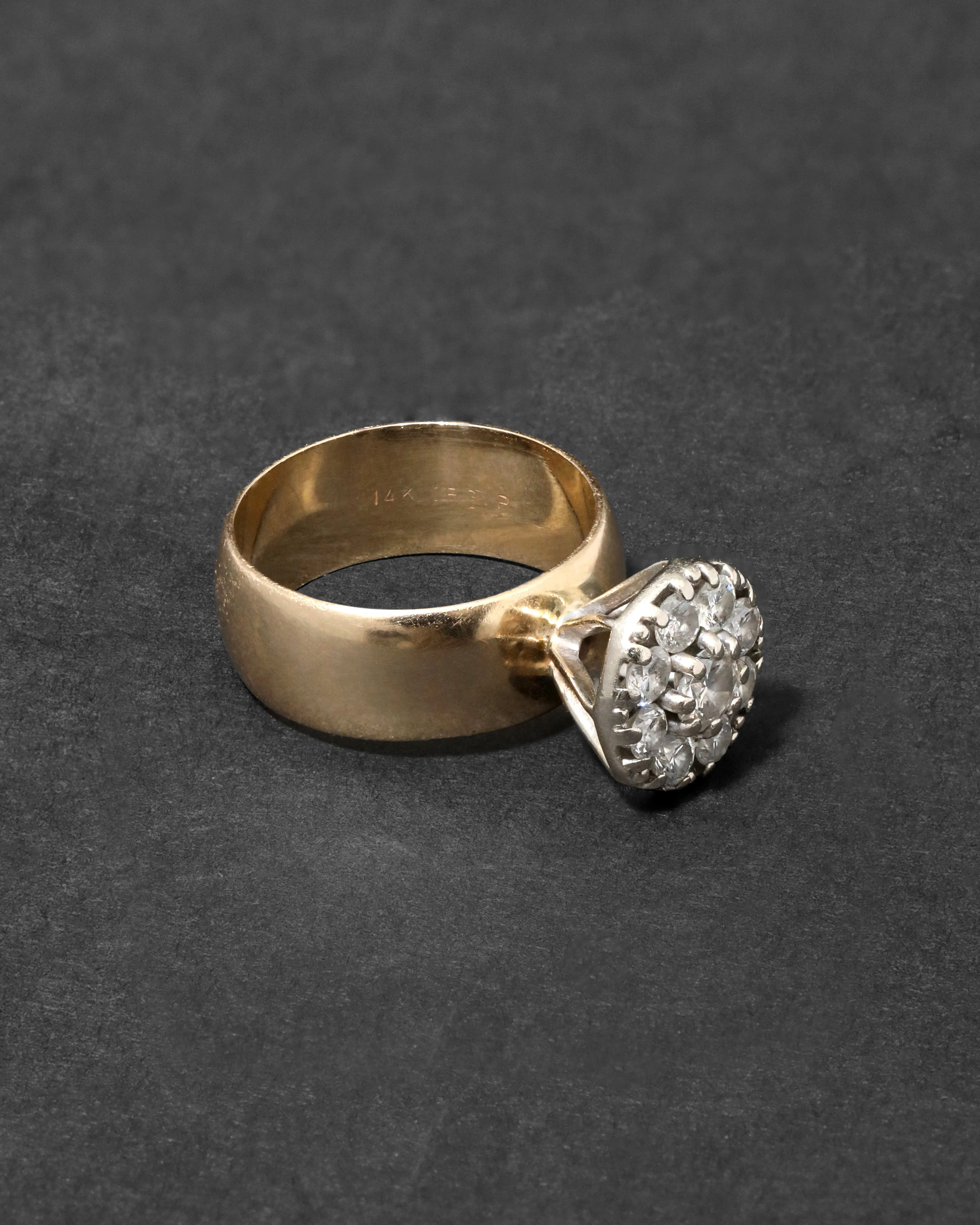 Vintage 1940s 14k Gold with Diamond Floret Ring sold by Alexis Bittar product image thumbnail 4