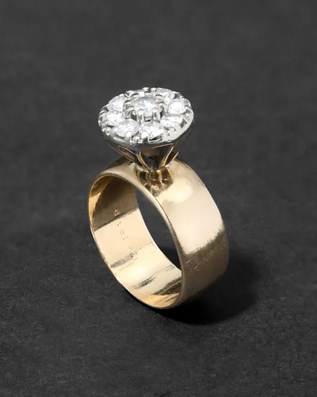 Vintage 1940s 14k Gold with Diamond Floret Ring sold by Alexis Bittar