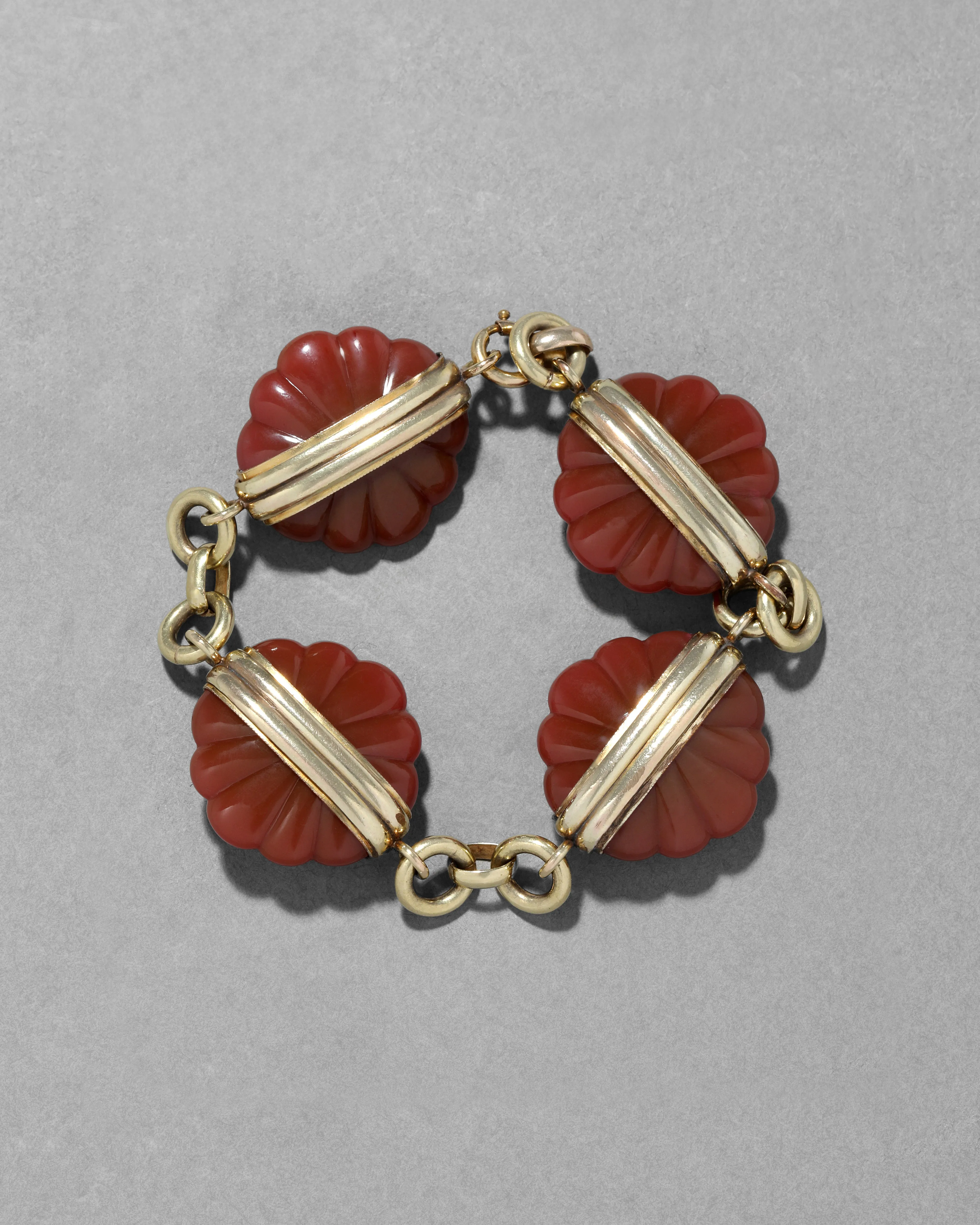 Antique 1930s Unique France Glass Oreum Deco Link Bracelet sold by Alexis Bittar product image thumbnail 2