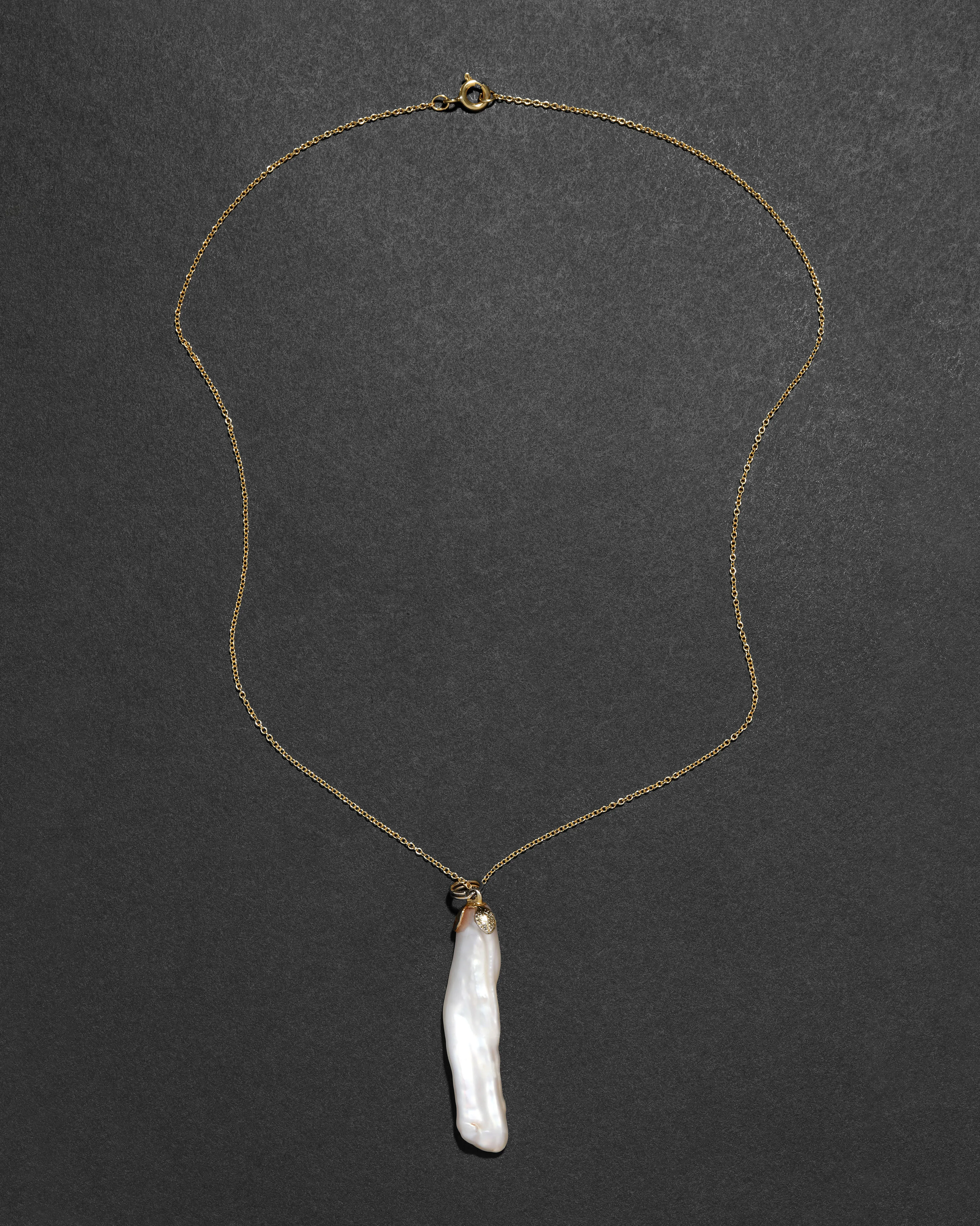 Vintage 14k Gold Fill with Freshwater Pearl Pendant Necklace sold by Alexis Bittar product image thumbnail 2